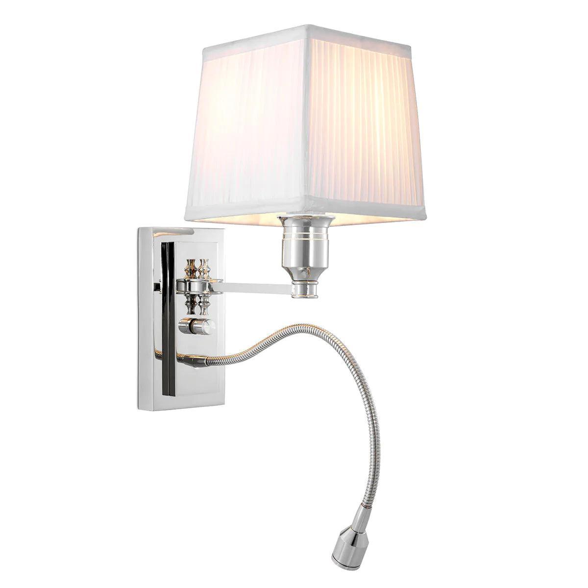 Lampa ścienna ELLINGTON srebrny z białym kloszem Eichholtz Eye on Design