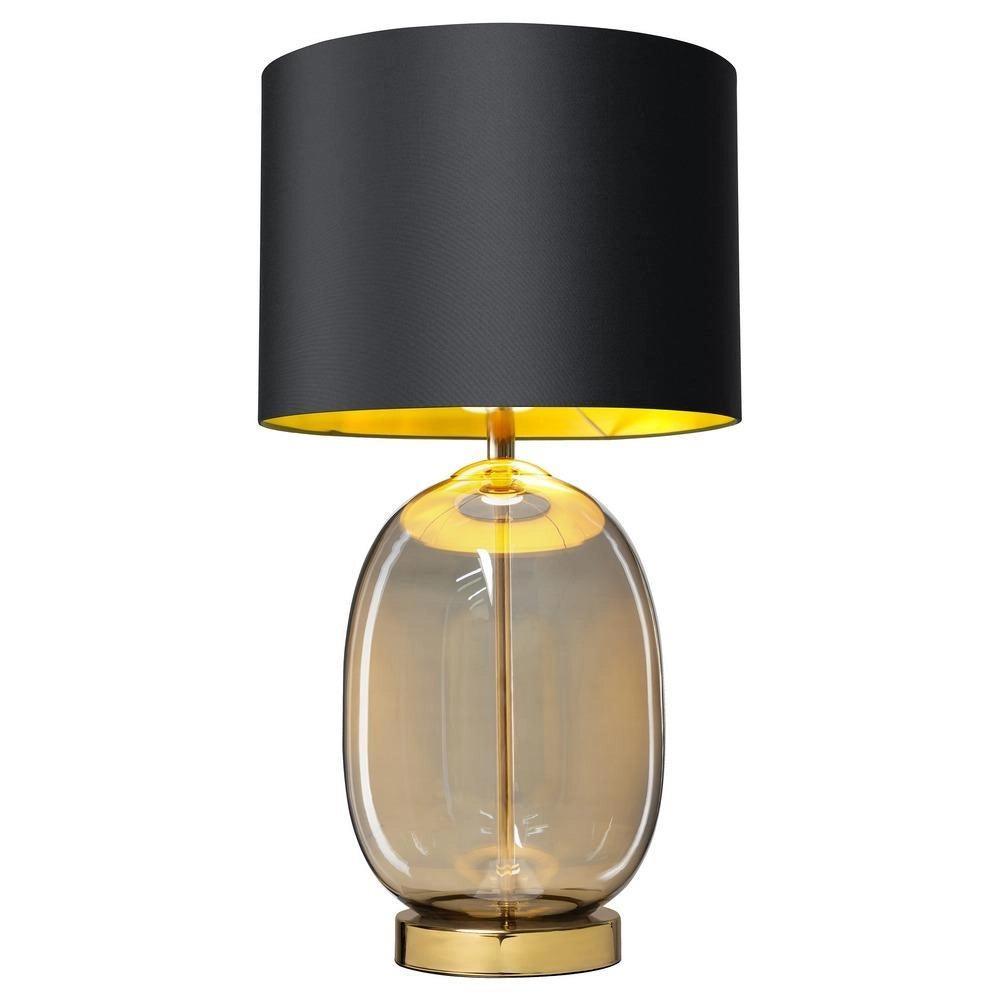 Lampa stołowa SALVADOR dymione szkło z czarnym kloszem Kaspa Eye on Design