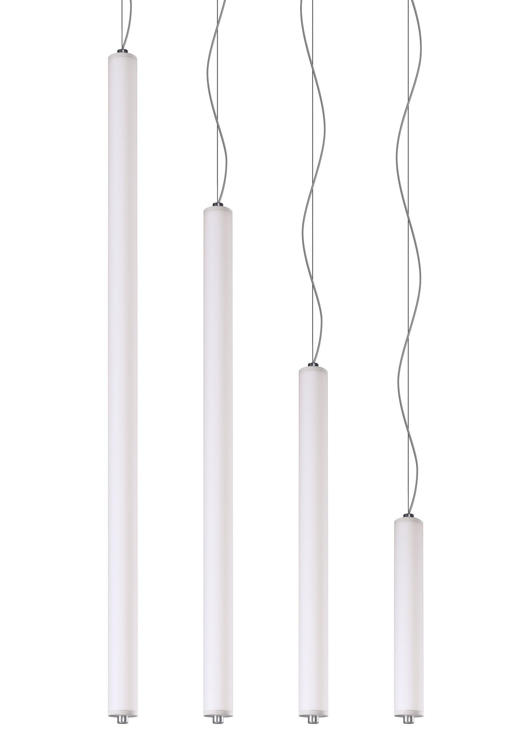 Lampa wisząca pionowa LONGA mleczny klosz z betonowym detalem