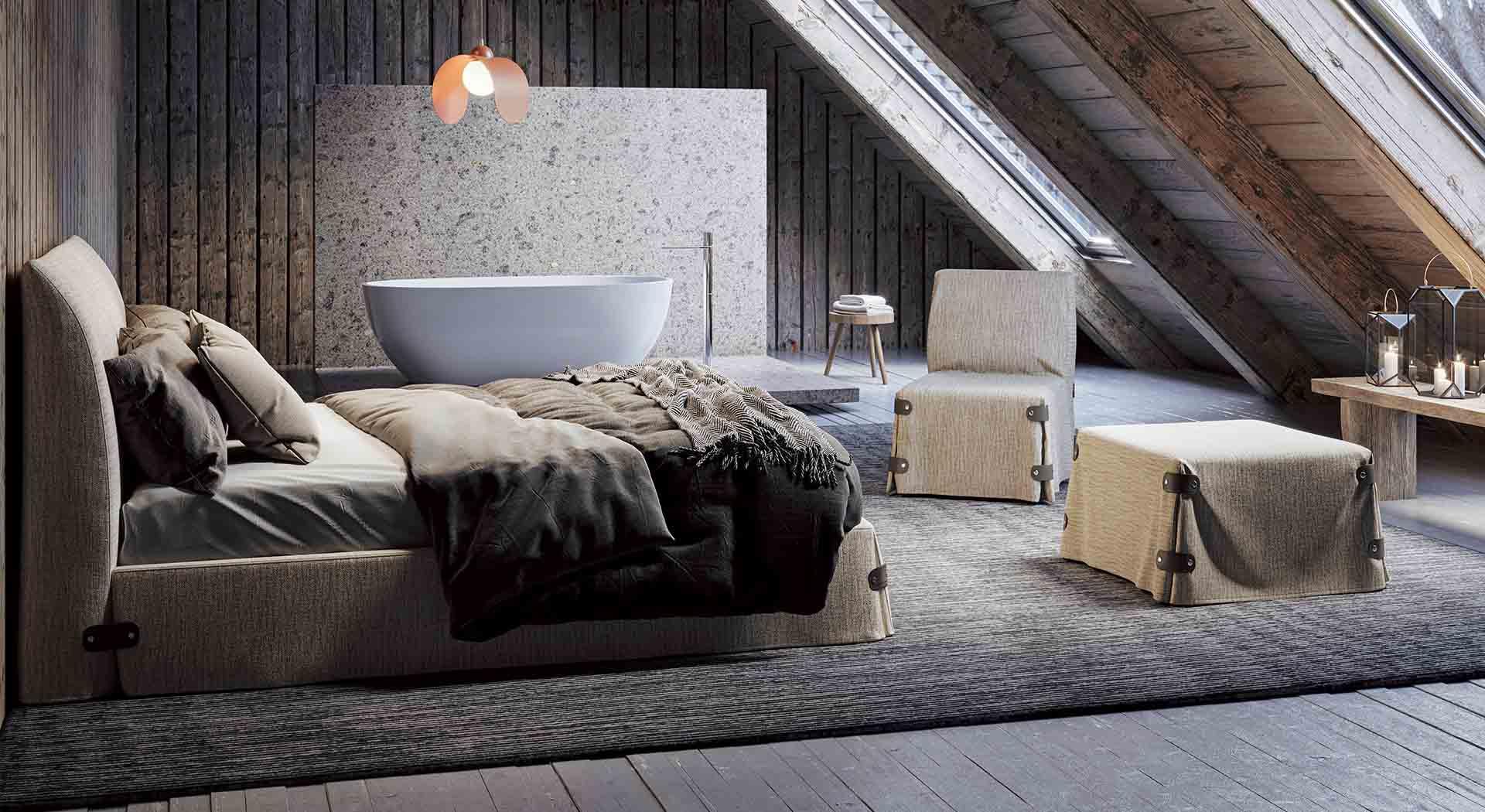 Łóżko BOTTON UP ciemnoszary Liu Jo Living Eye on Design