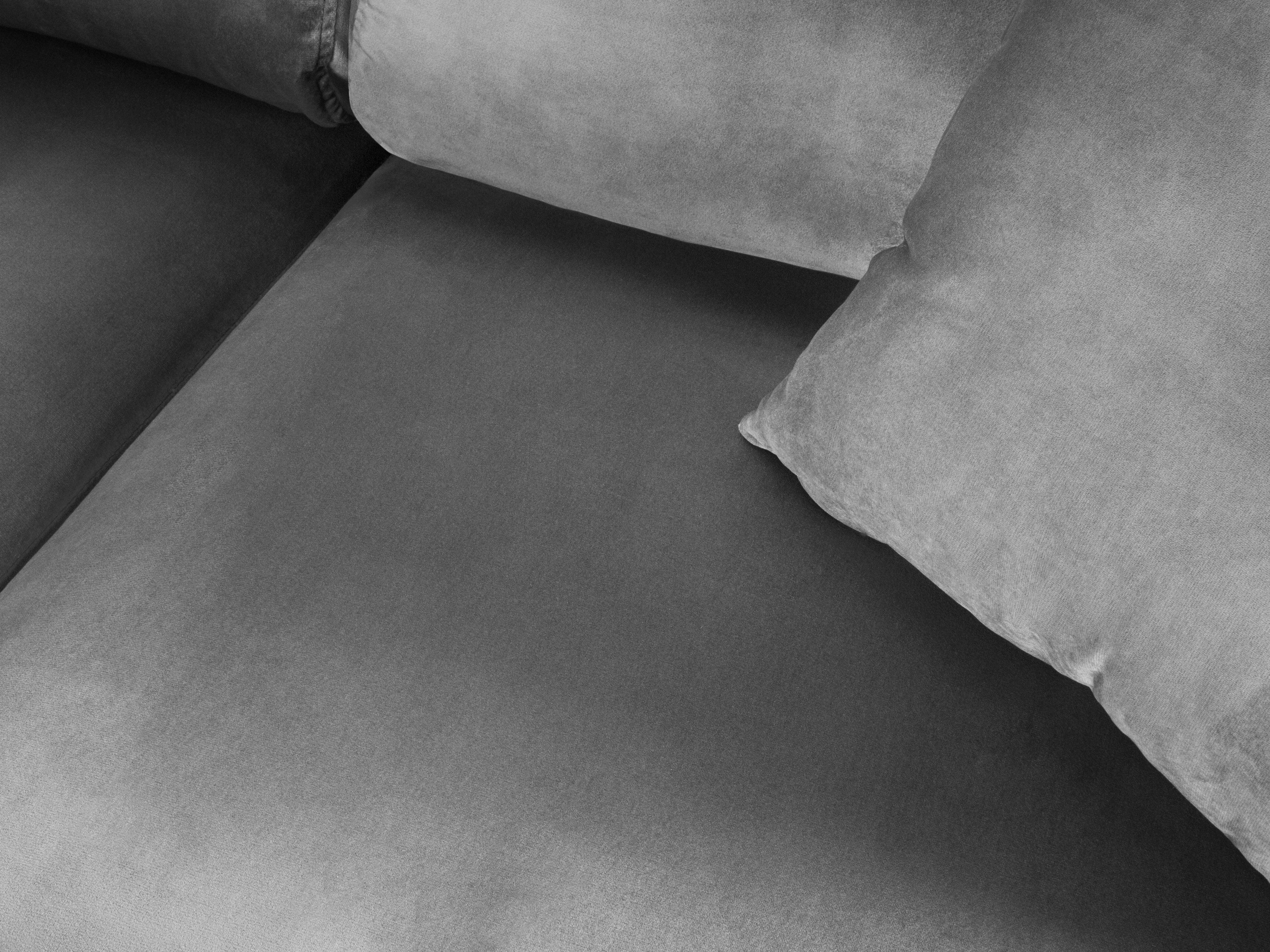 Narożnik 5-osobowy lewostronny z funkcją spania KYOTO jasnoszary ze złotą podstawą Cosmopolitan Design Eye on Design