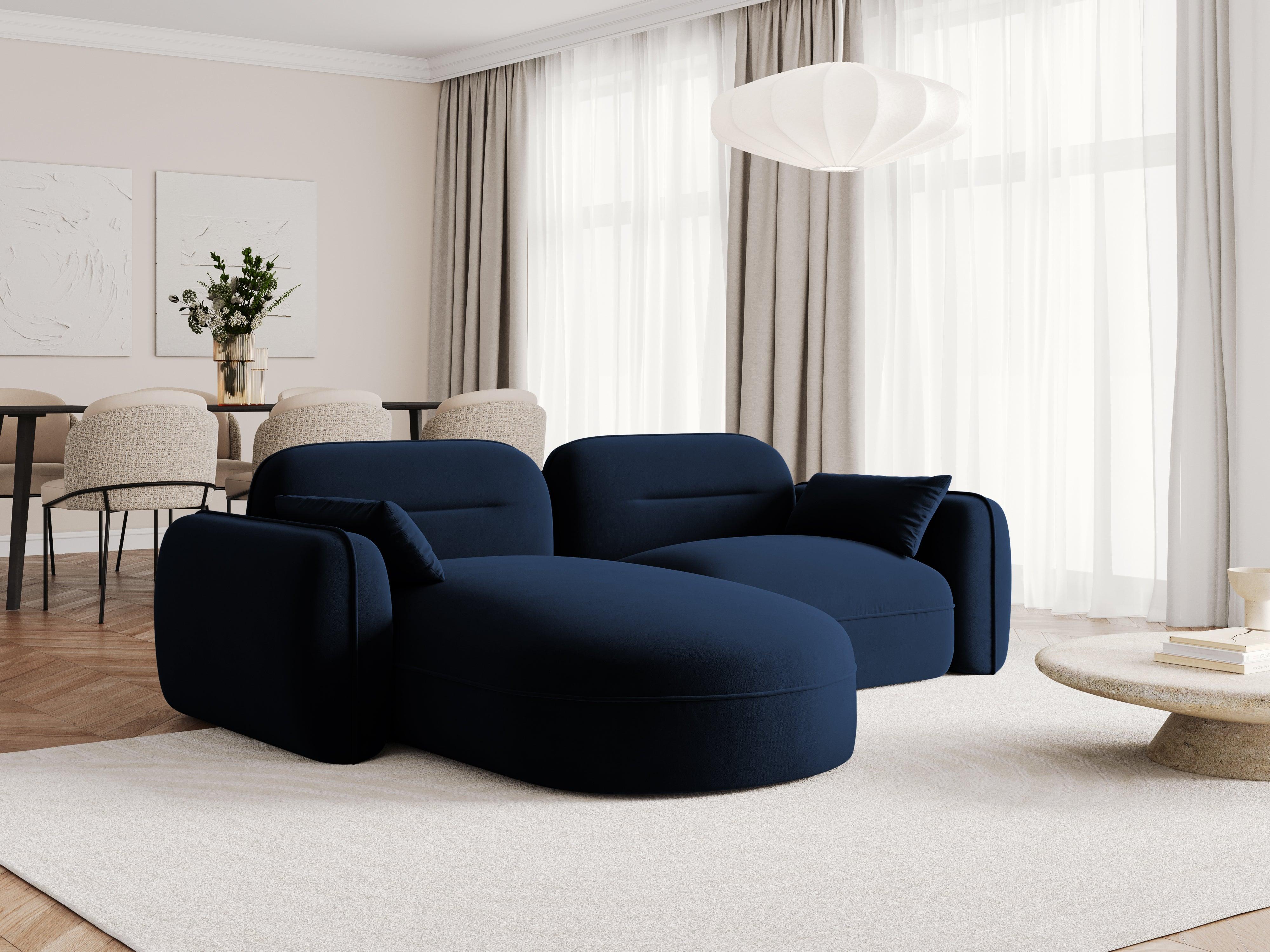 Narożnik modułowy aksamitny lewostronny 3-osobowy SYDNEY granat królewski Cosmopolitan Design Eye on Design