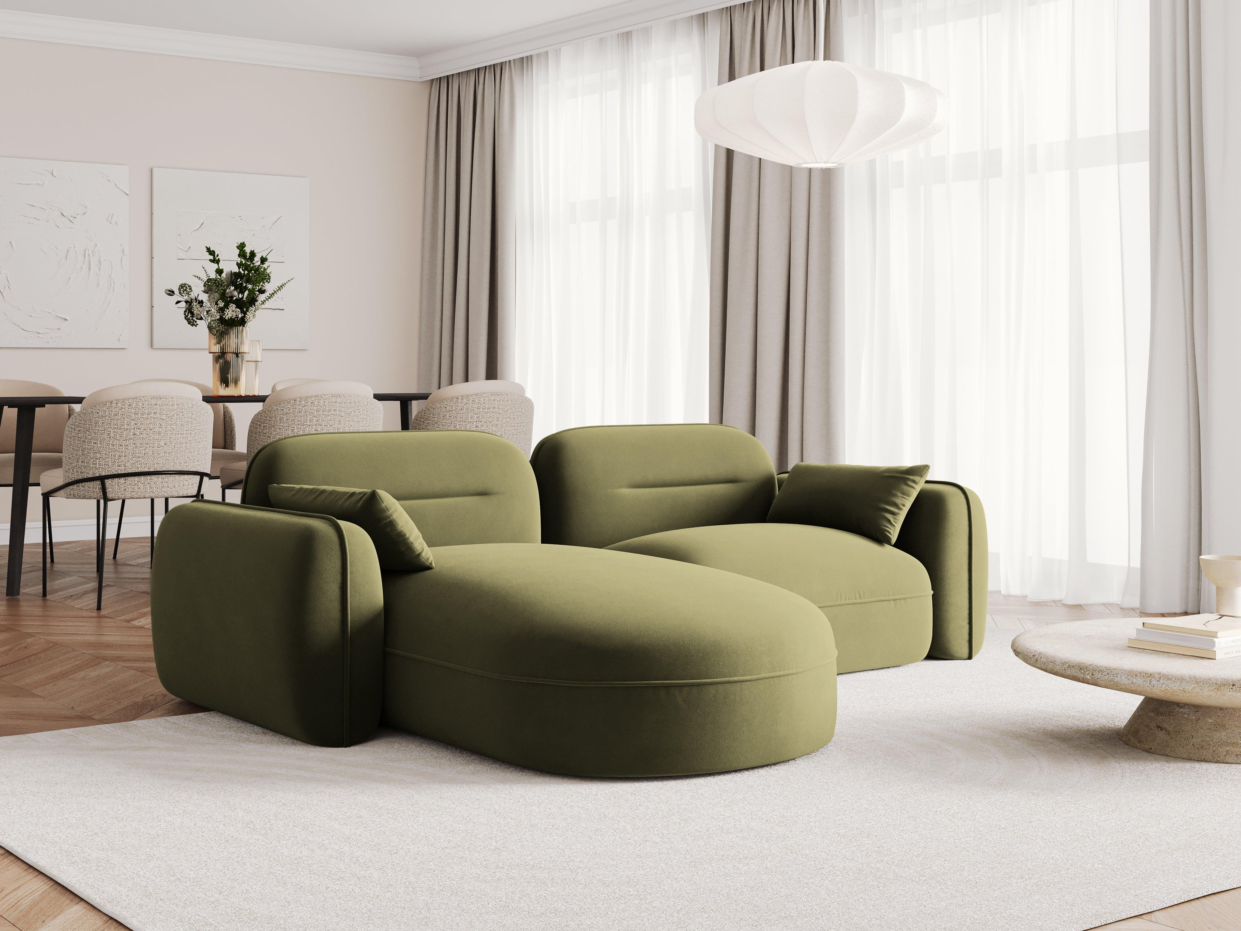 Narożnik modułowy aksamitny lewostronny 3-osobowy SYDNEY jasnozielony Cosmopolitan Design Eye on Design