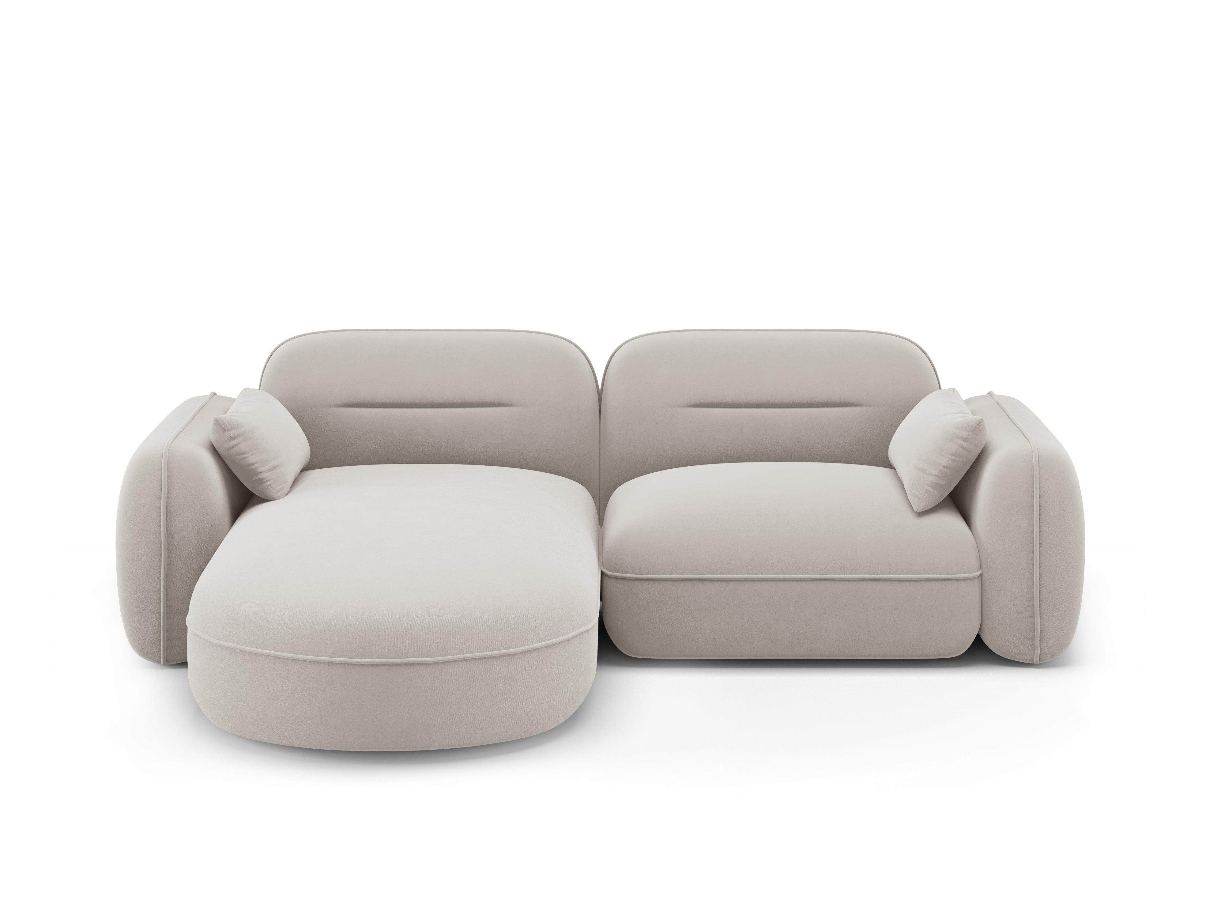 Narożnik modułowy aksamitny lewostronny 3-osobowy SYDNEY kość słoniowa Cosmopolitan Design Eye on Design
