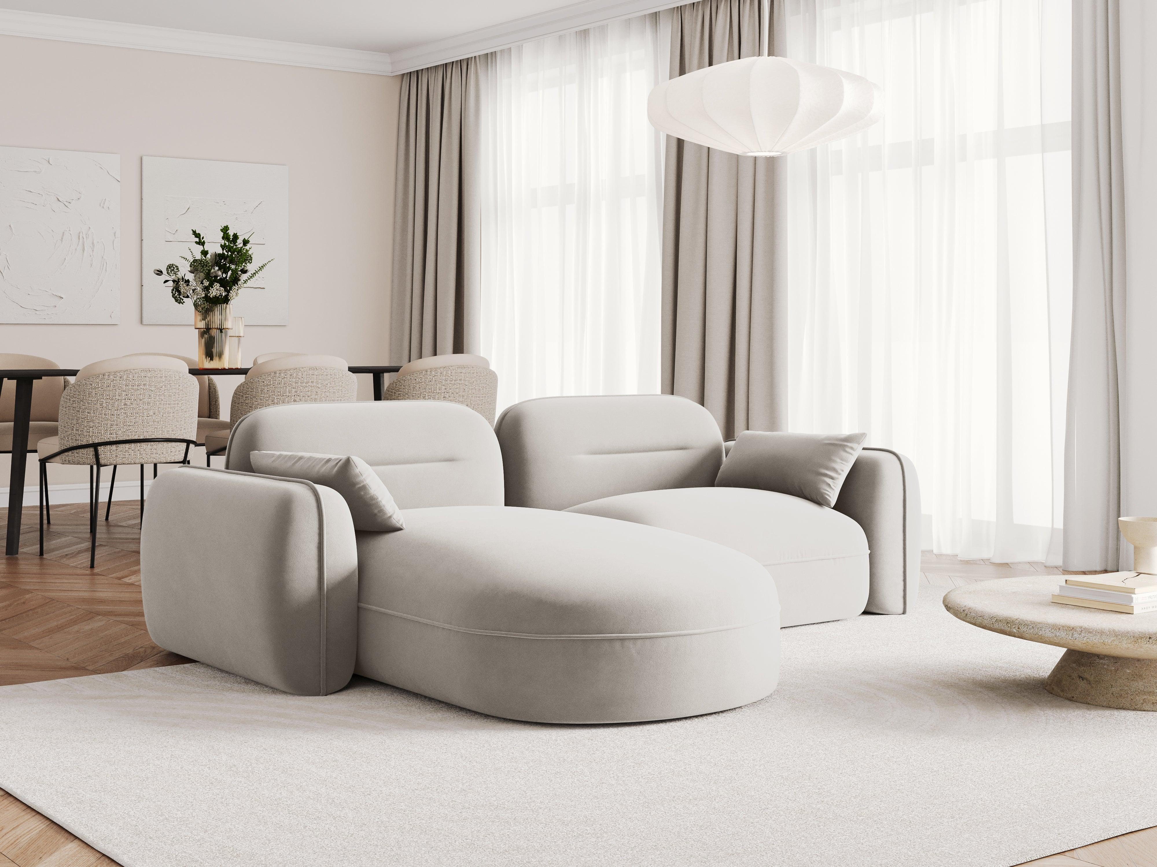 Narożnik modułowy aksamitny lewostronny 3-osobowy SYDNEY kość słoniowa Cosmopolitan Design Eye on Design