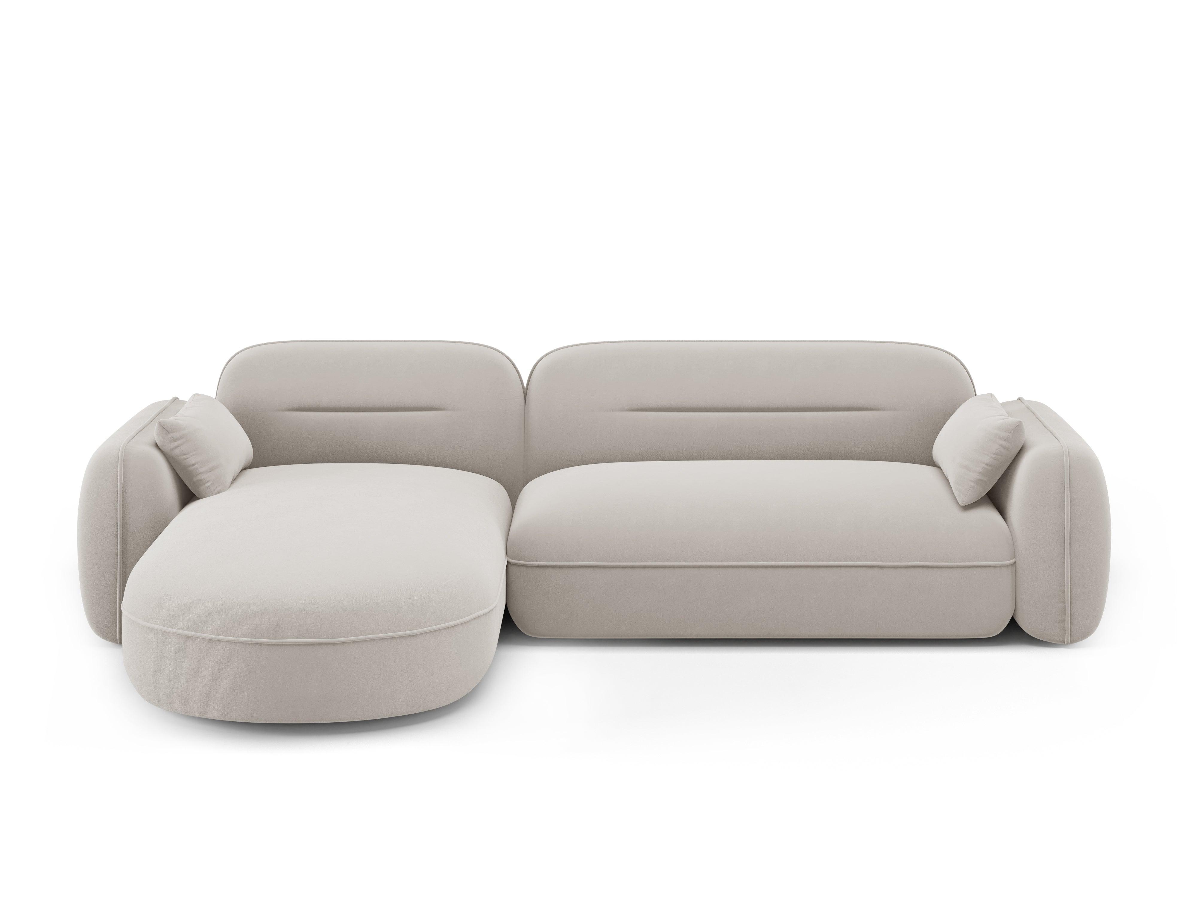 Narożnik modułowy aksamitny lewostronny 3,5-osobowy SYDNEY kość słoniowa Cosmopolitan Design Eye on Design