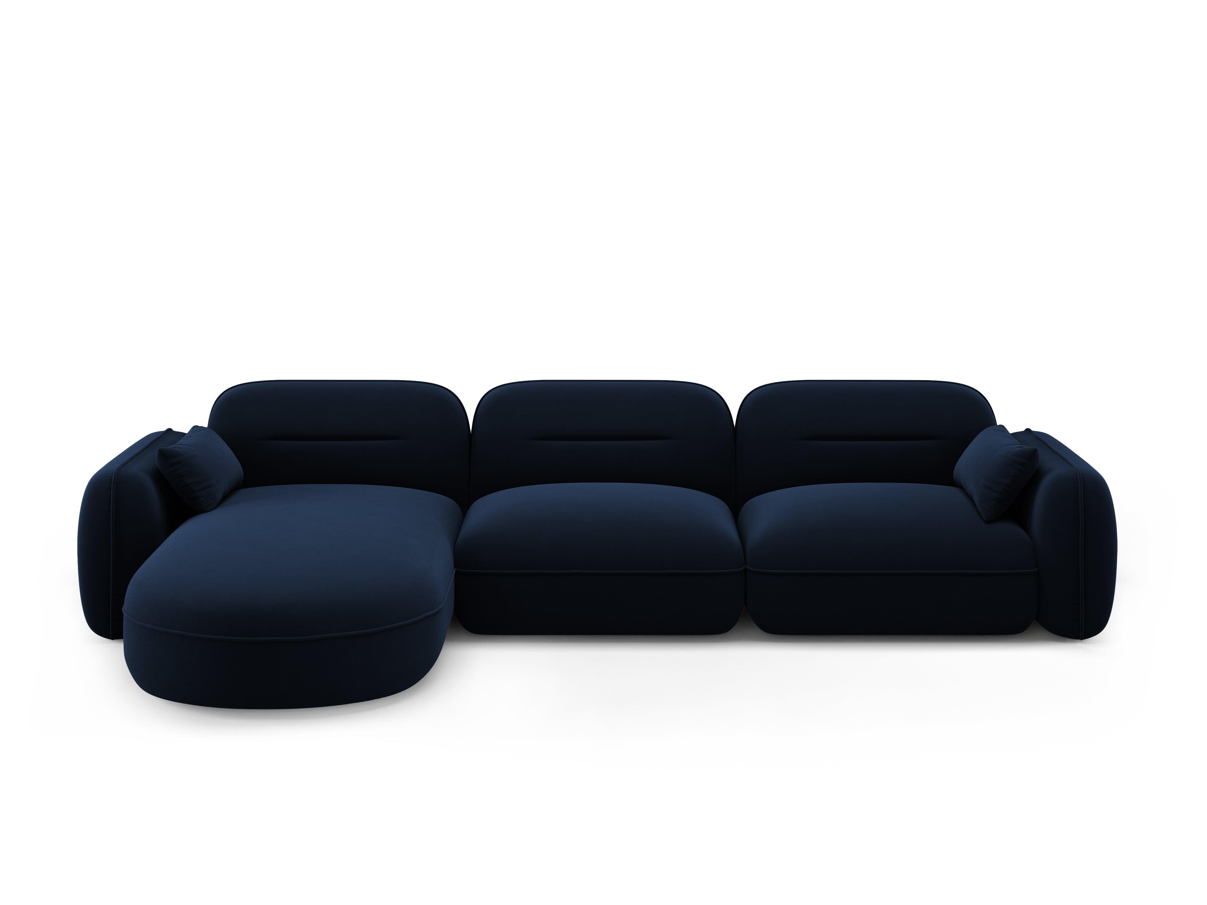 Narożnik modułowy aksamitny lewostronny 4-osobowy SYDNEY granat królewski Cosmopolitan Design Eye on Design