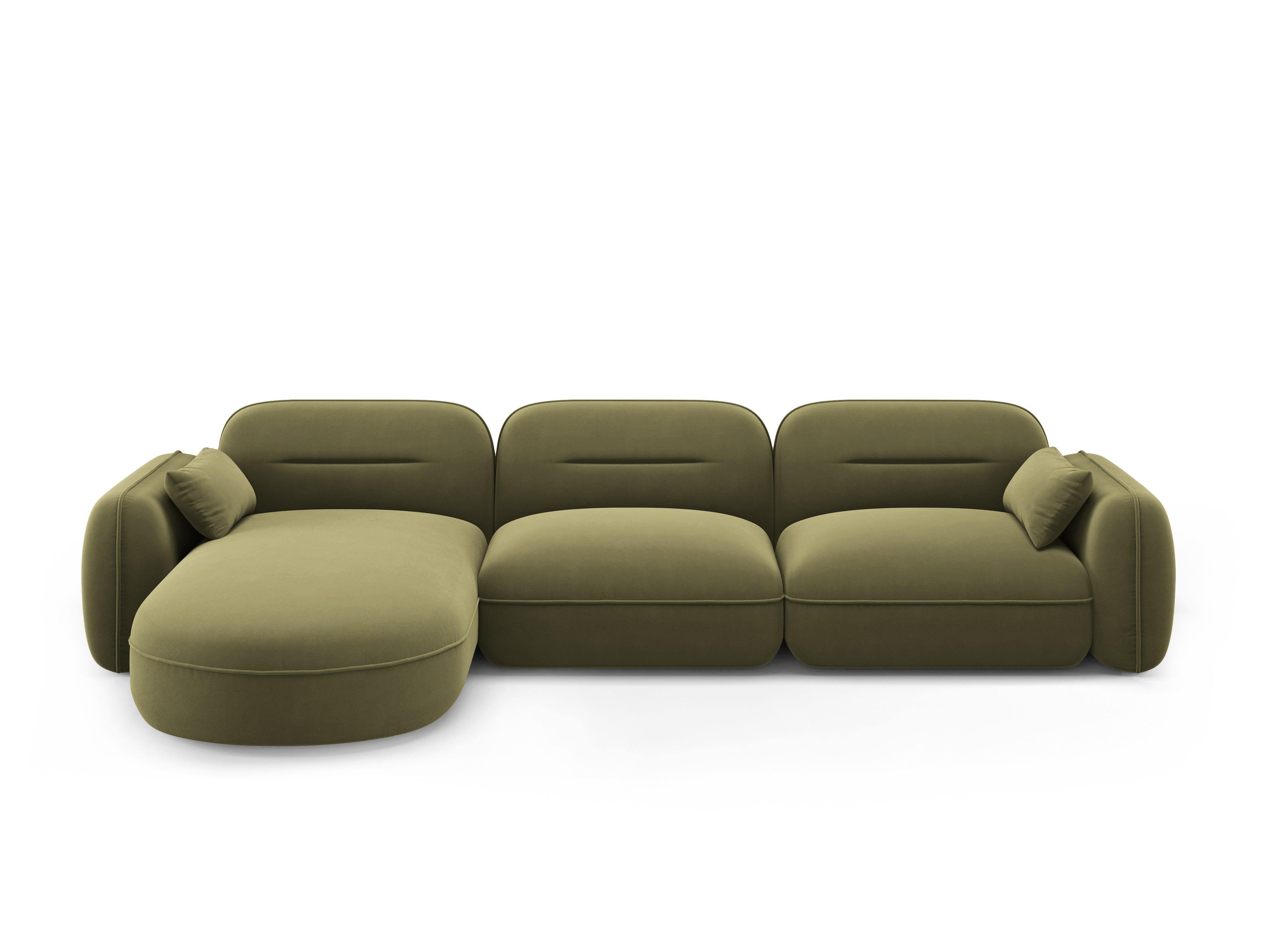 Narożnik modułowy aksamitny lewostronny 4-osobowy SYDNEY jasnozielony Cosmopolitan Design Eye on Design