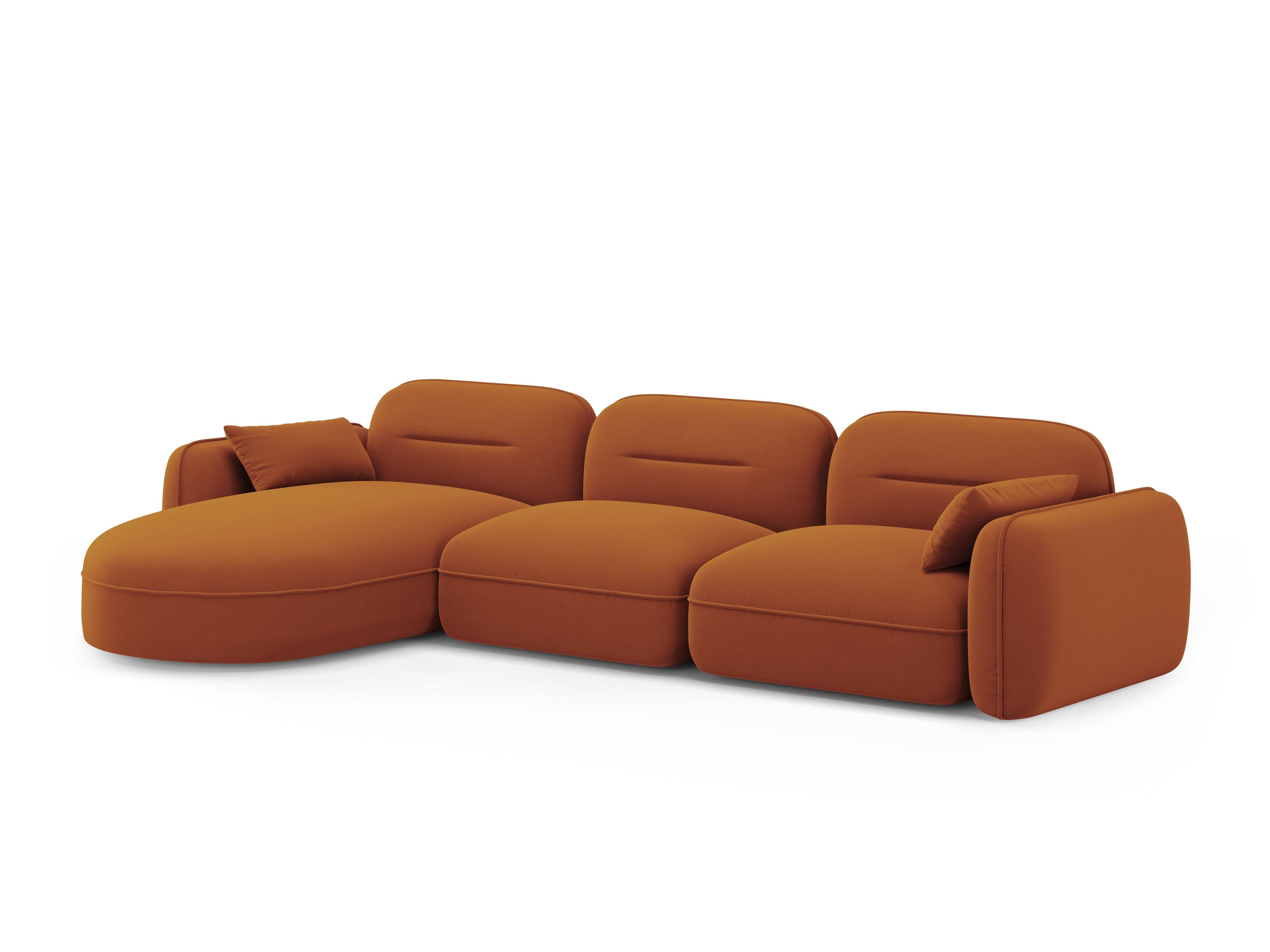 Narożnik modułowy aksamitny lewostronny 4-osobowy SYDNEY terracotta Cosmopolitan Design Eye on Design