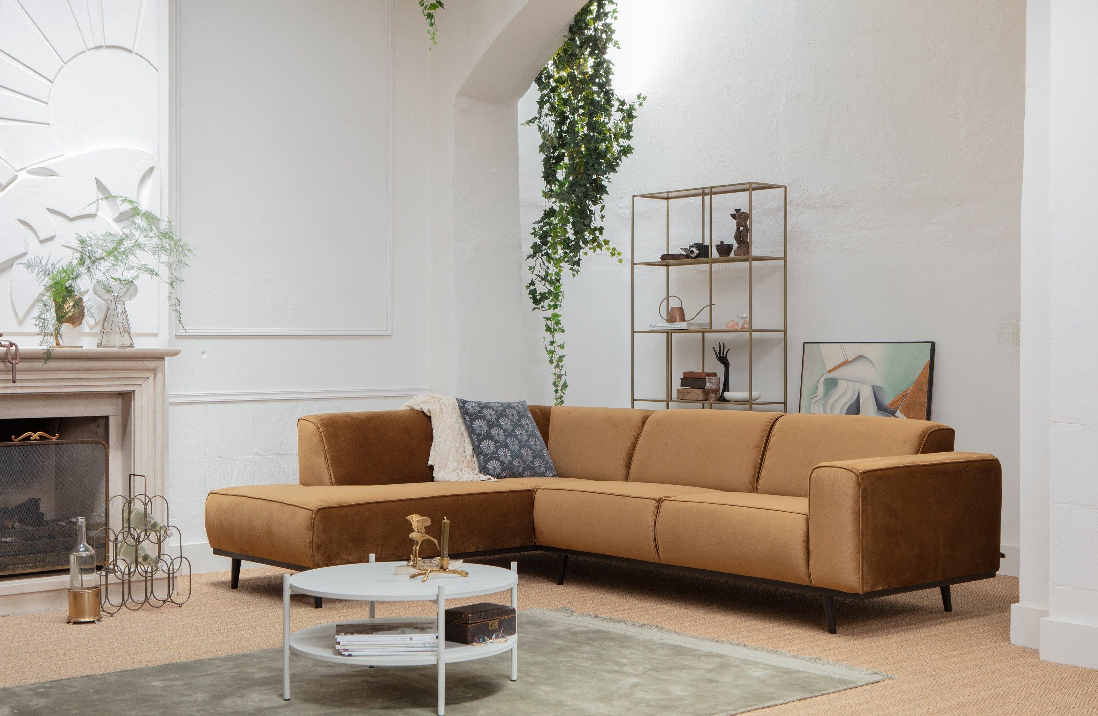 Narożnik aksamitny lewostronny STATEMENT ciemnobrązowy Be Pure Eye on Design