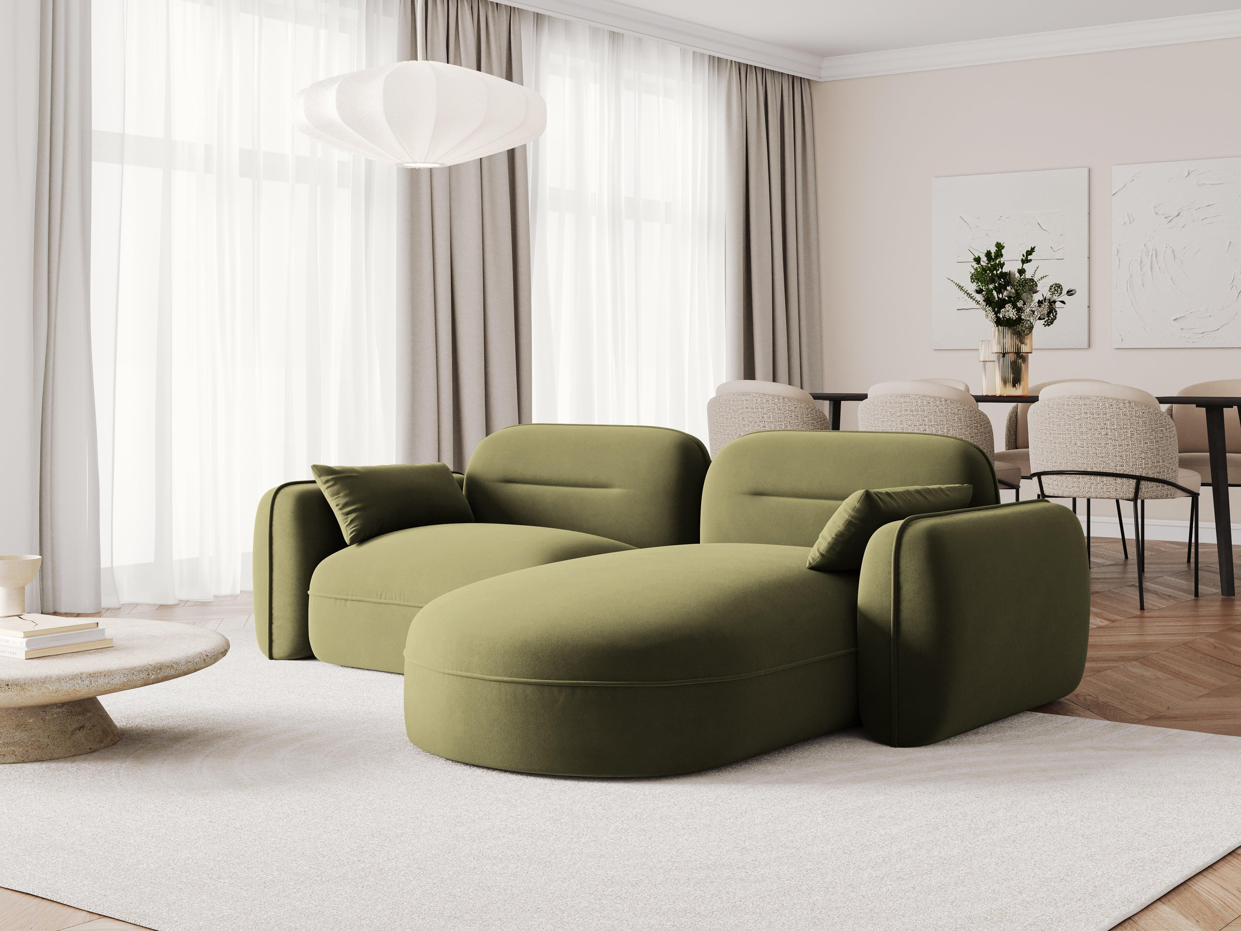 Narożnik modułowy aksamitny prawostronny 3-osobowy SYDNEY jasnozielony Cosmopolitan Design Eye on Design