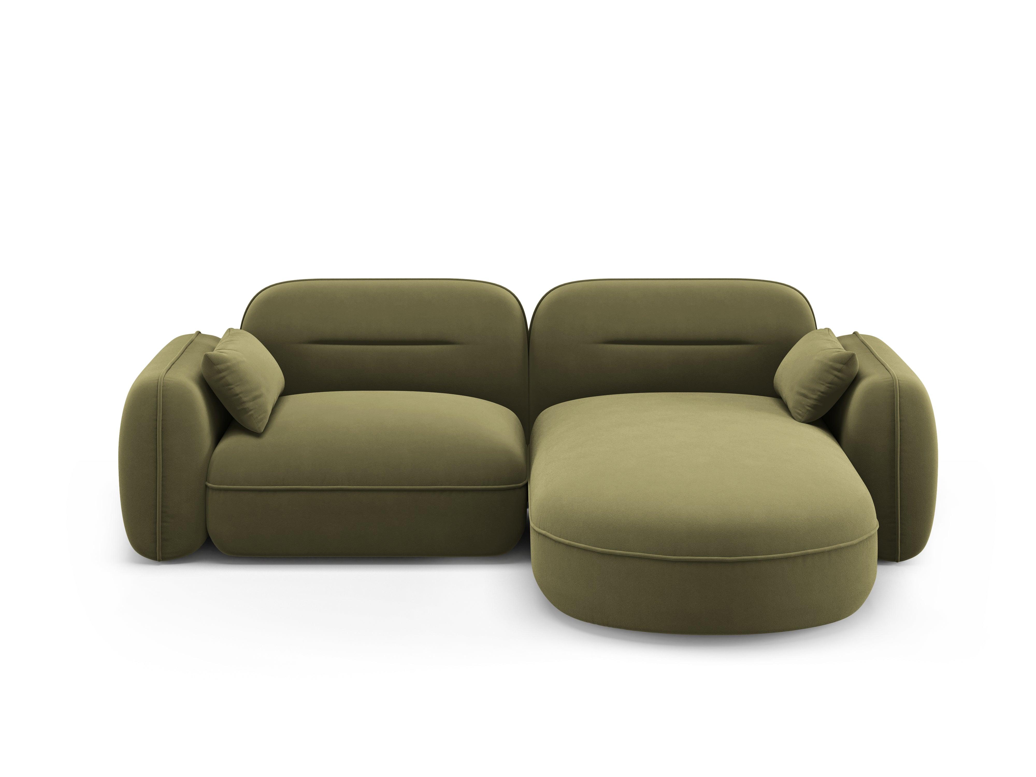 Narożnik modułowy aksamitny prawostronny 3-osobowy SYDNEY jasnozielony Cosmopolitan Design Eye on Design