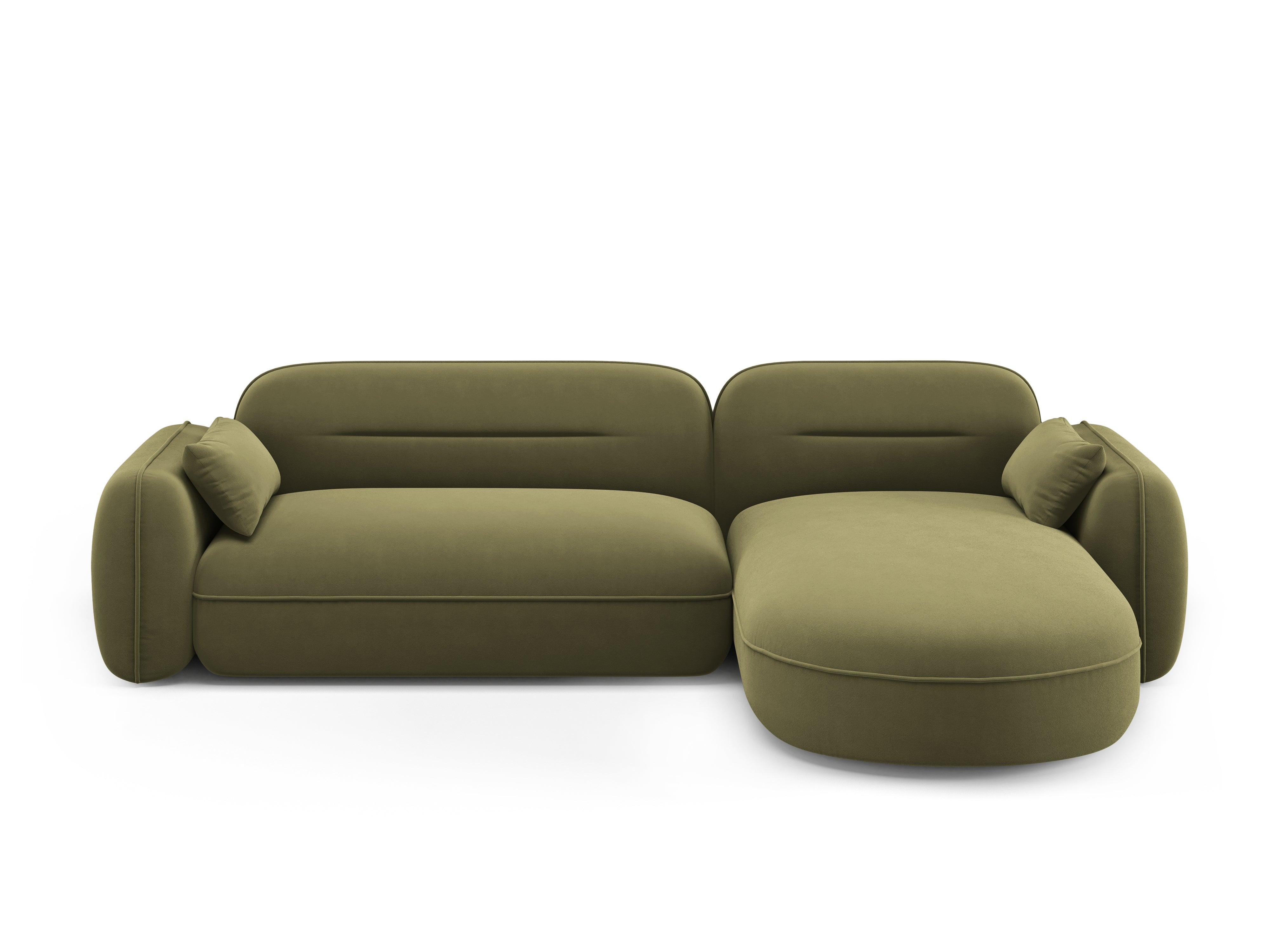 Narożnik modułowy aksamitny prawostronny 3,5-osobowy SYDNEY jasnozielony Cosmopolitan Design Eye on Design