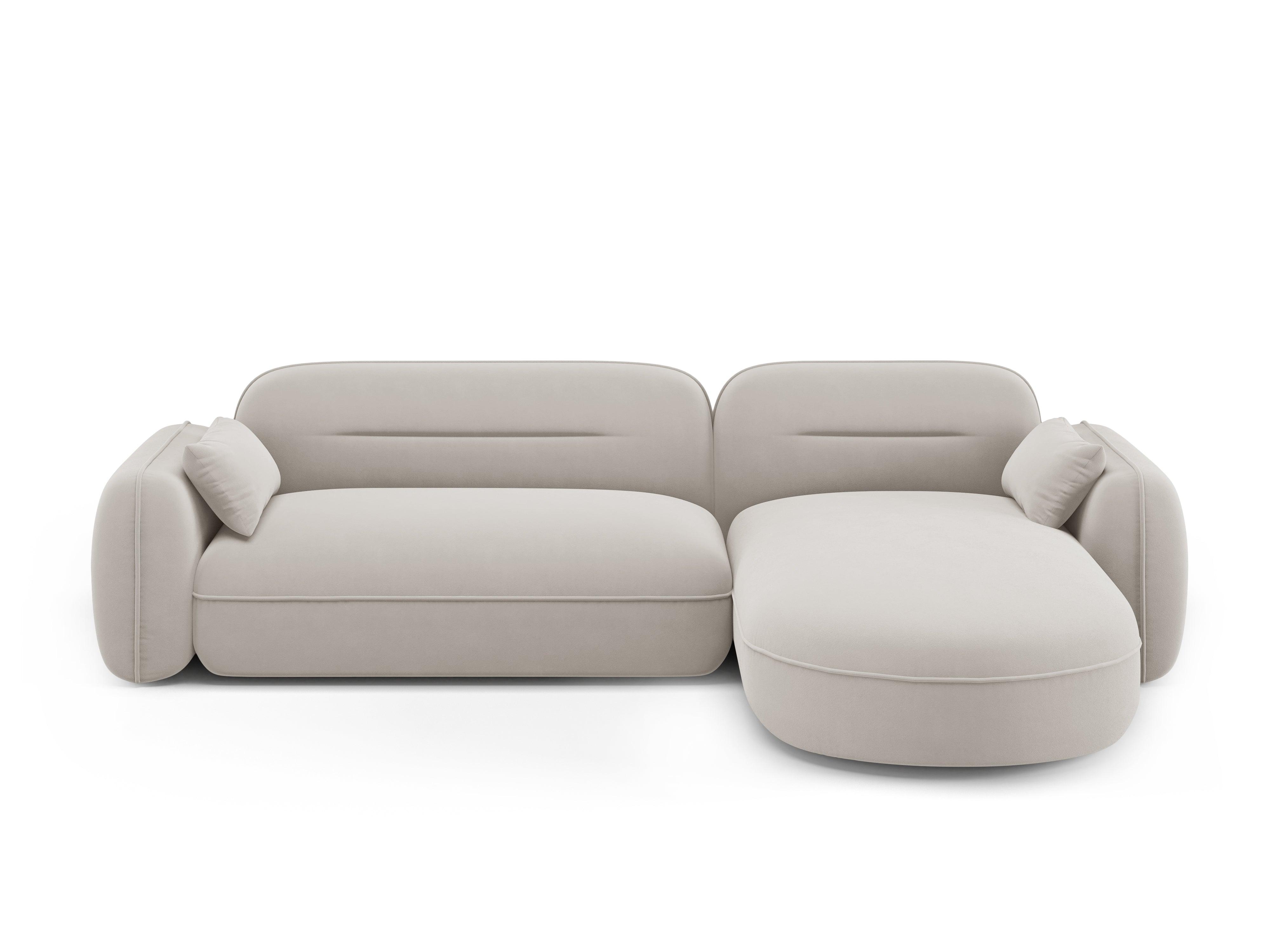 Narożnik modułowy aksamitny prawostronny 3,5-osobowy SYDNEY kość słoniowa Cosmopolitan Design Eye on Design