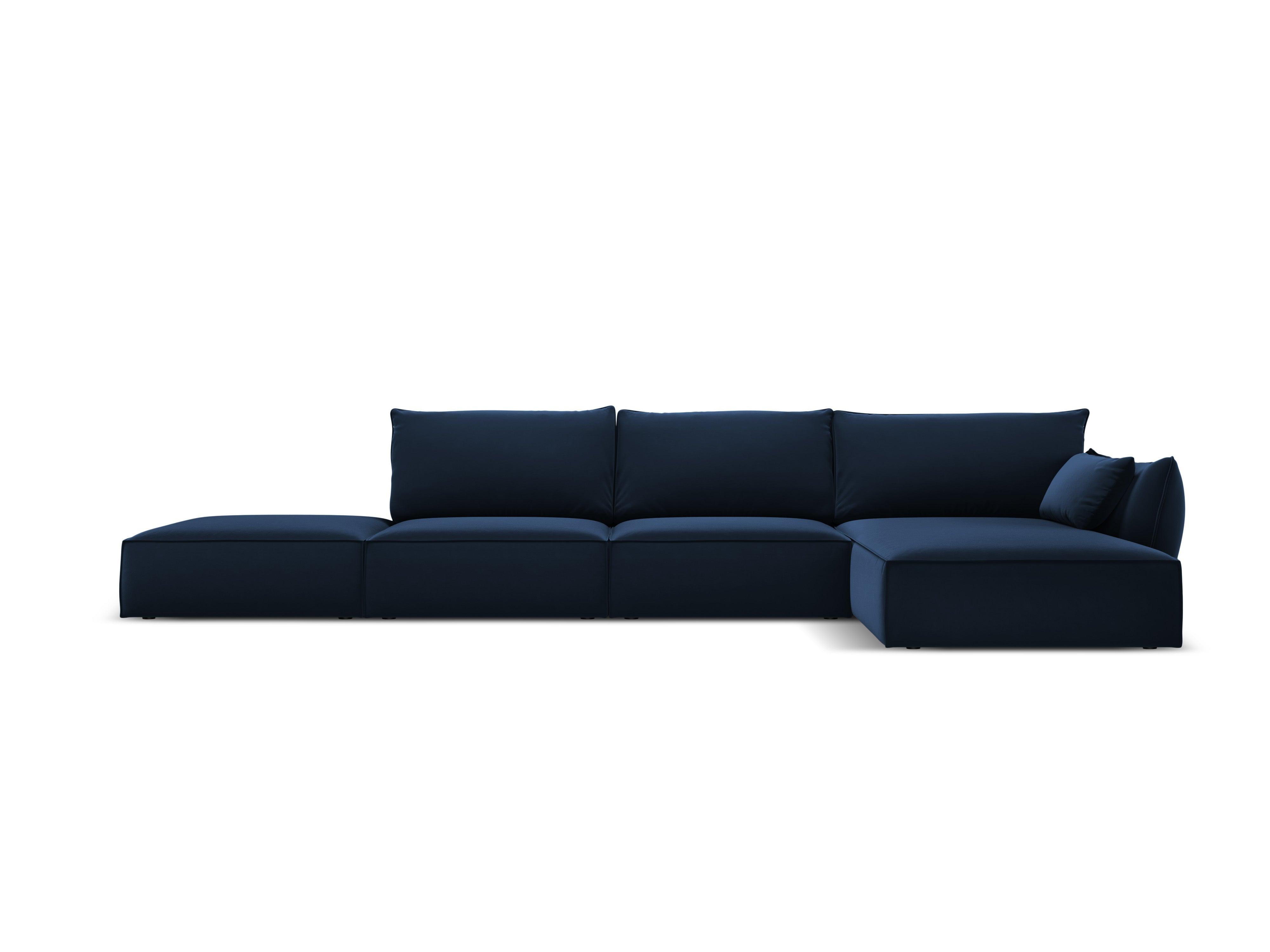 Narożnik aksamitny prawostronny otwarty VANDA granatowy Mazzini Sofas Eye on Design