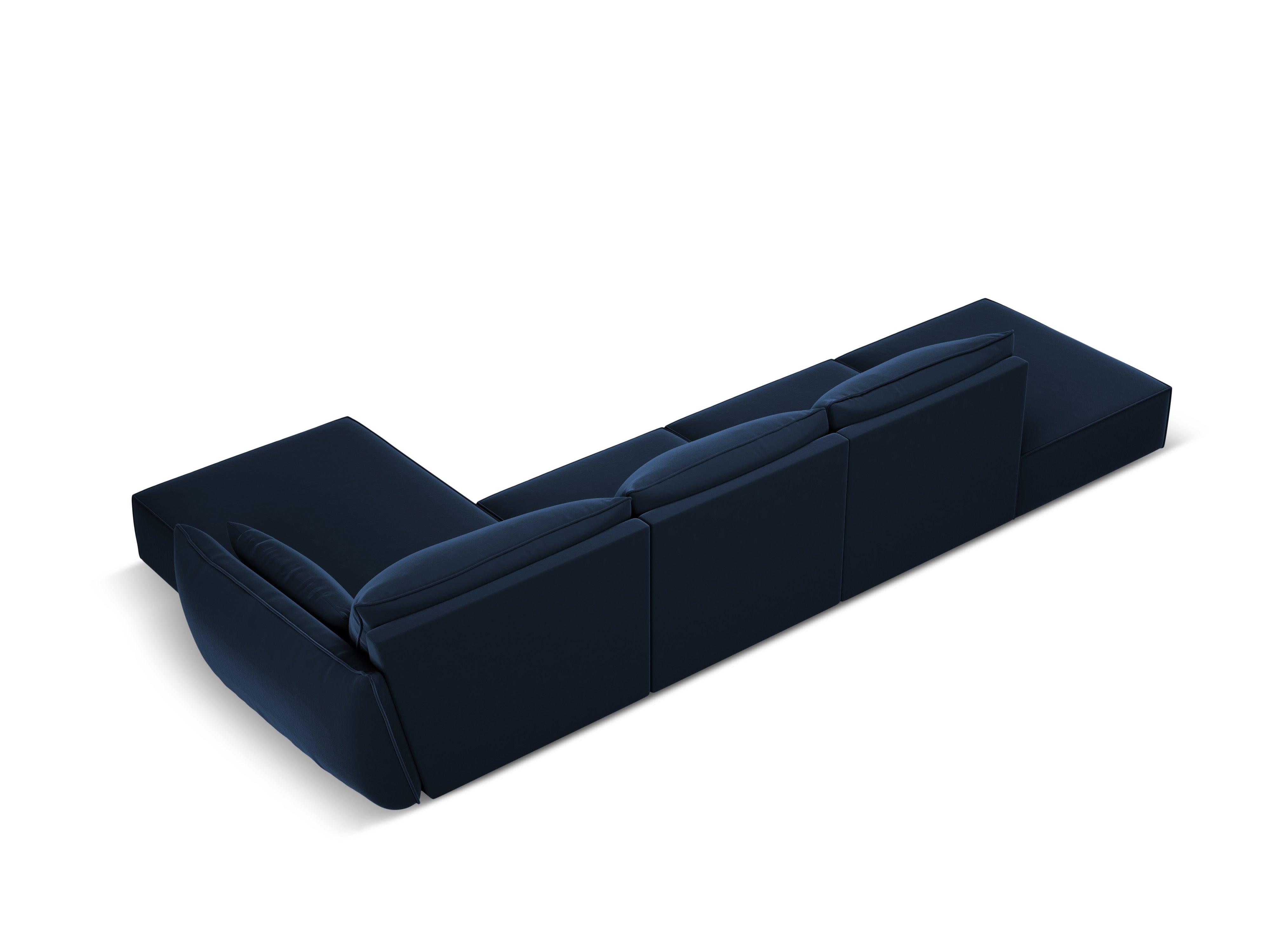 Narożnik aksamitny prawostronny otwarty VANDA granatowy Mazzini Sofas Eye on Design