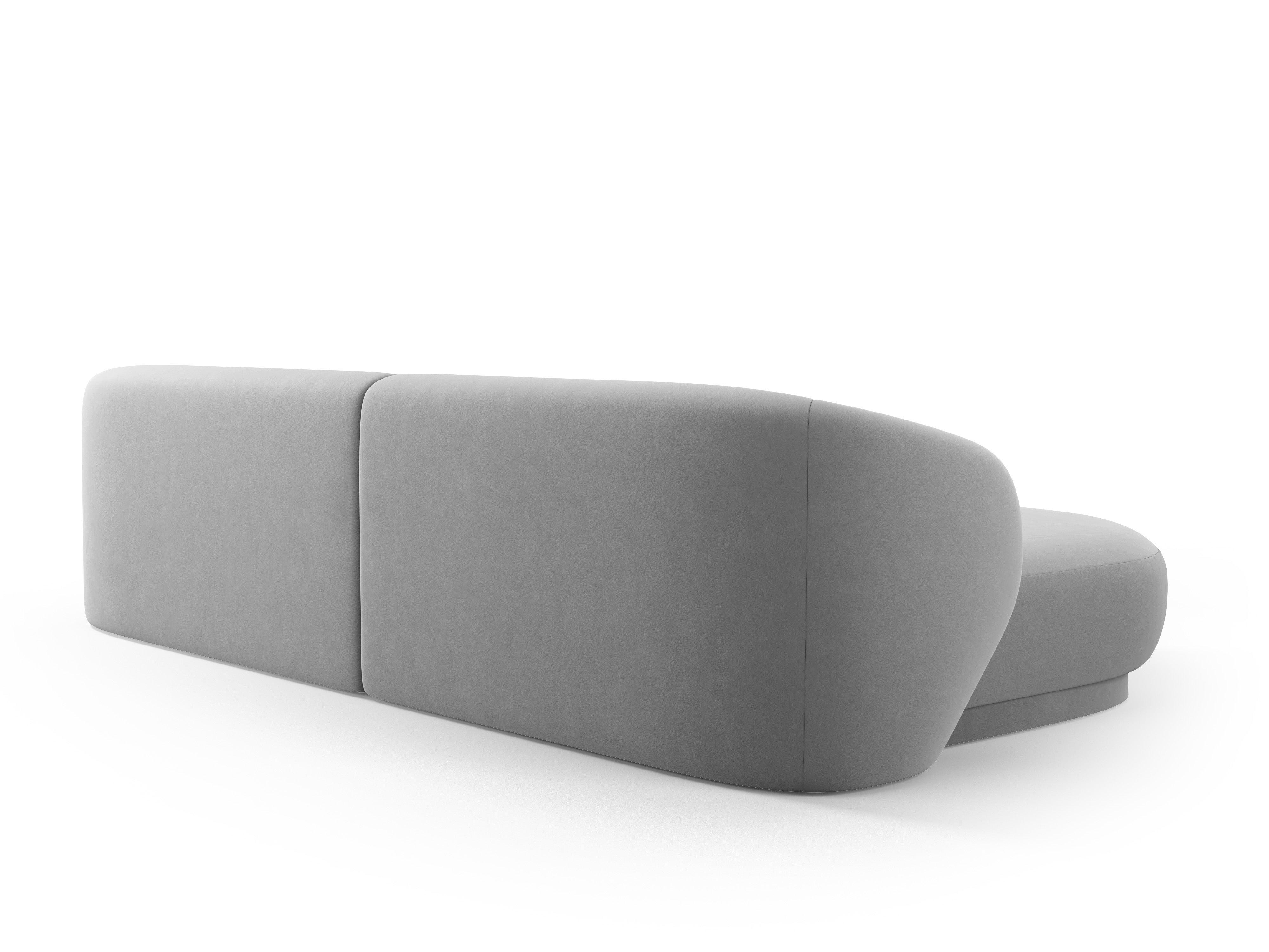 Narożnik lewostronny aksamitny CAMDEN szary Cosmopolitan Design Eye on Design