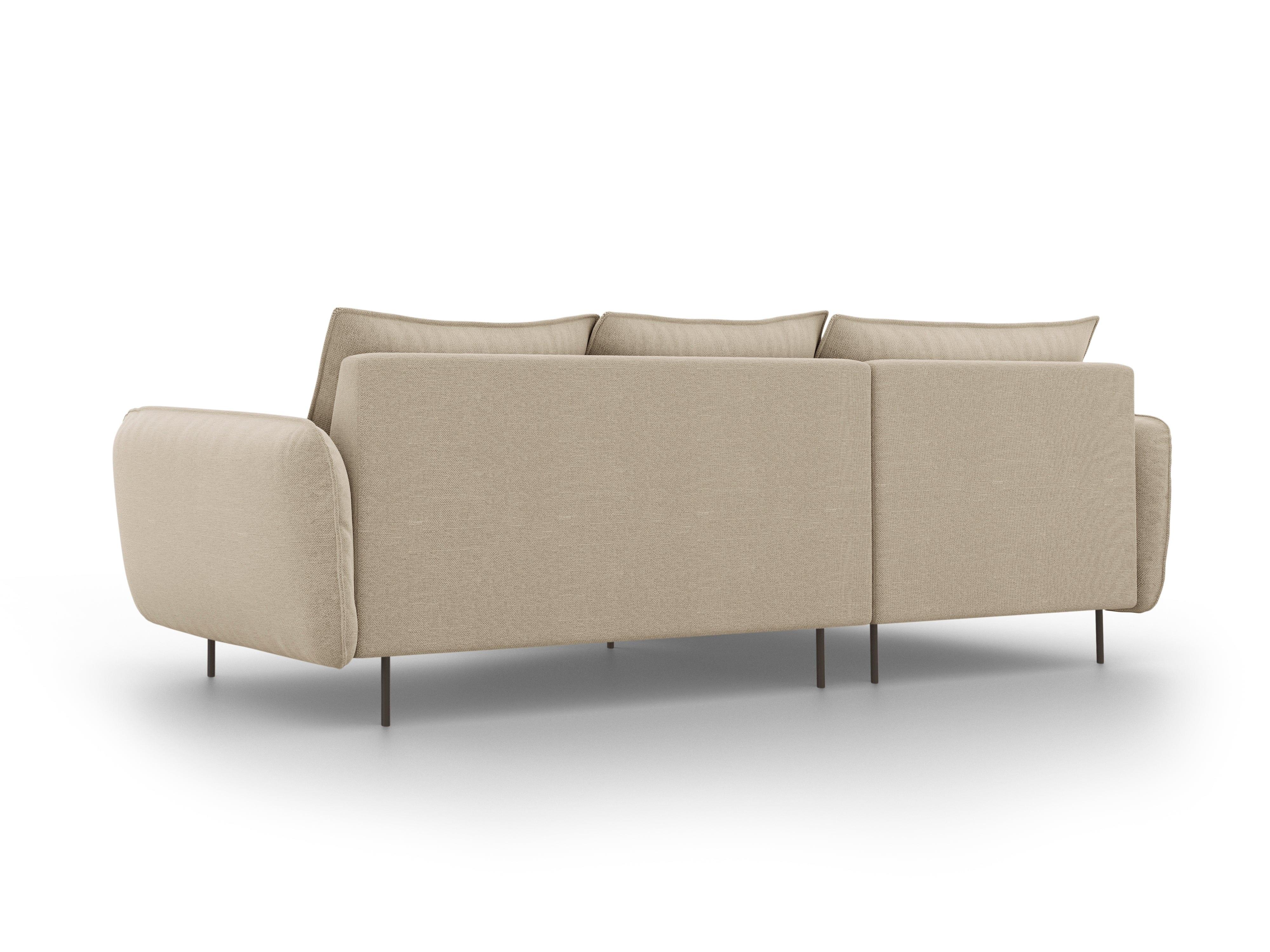 Narożnik lewostronny VIENNA beżowy z czarną podstawą Cosmopolitan Design Eye on Design