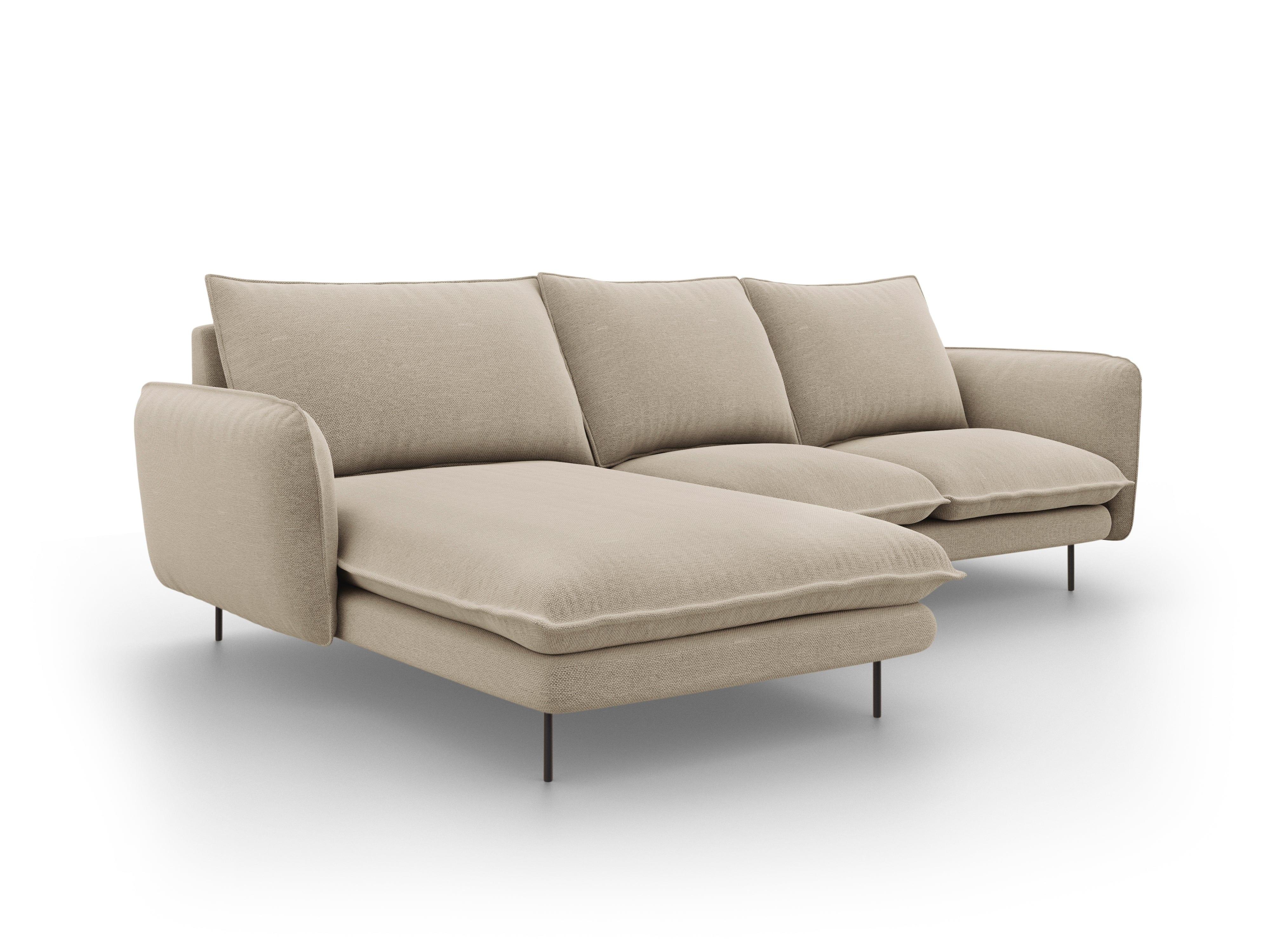 Narożnik lewostronny VIENNA beżowy z czarną podstawą Cosmopolitan Design Eye on Design