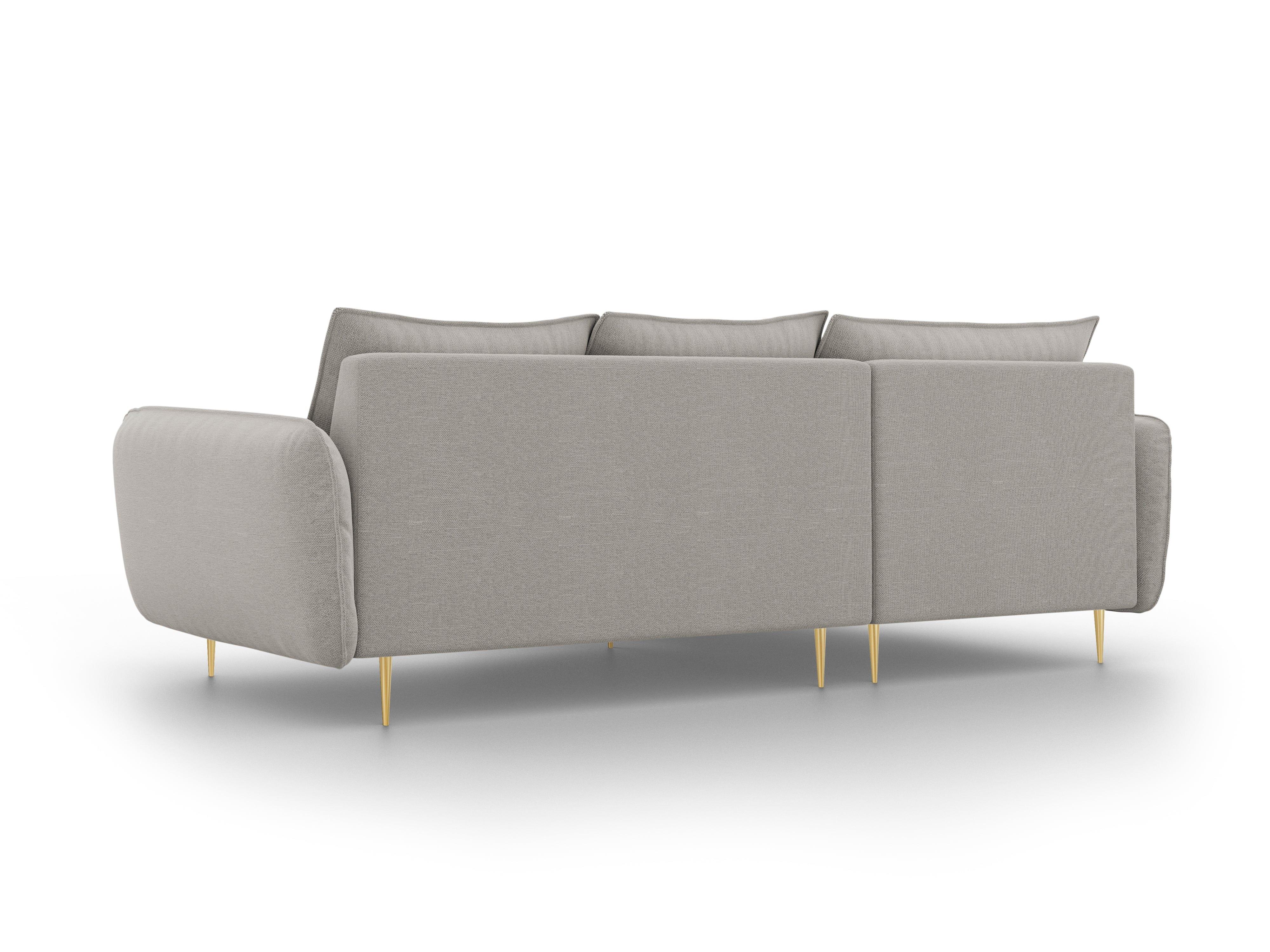 Narożnik lewostronny VIENNA jasnoszary ze złotą podstawą Cosmopolitan Design Eye on Design