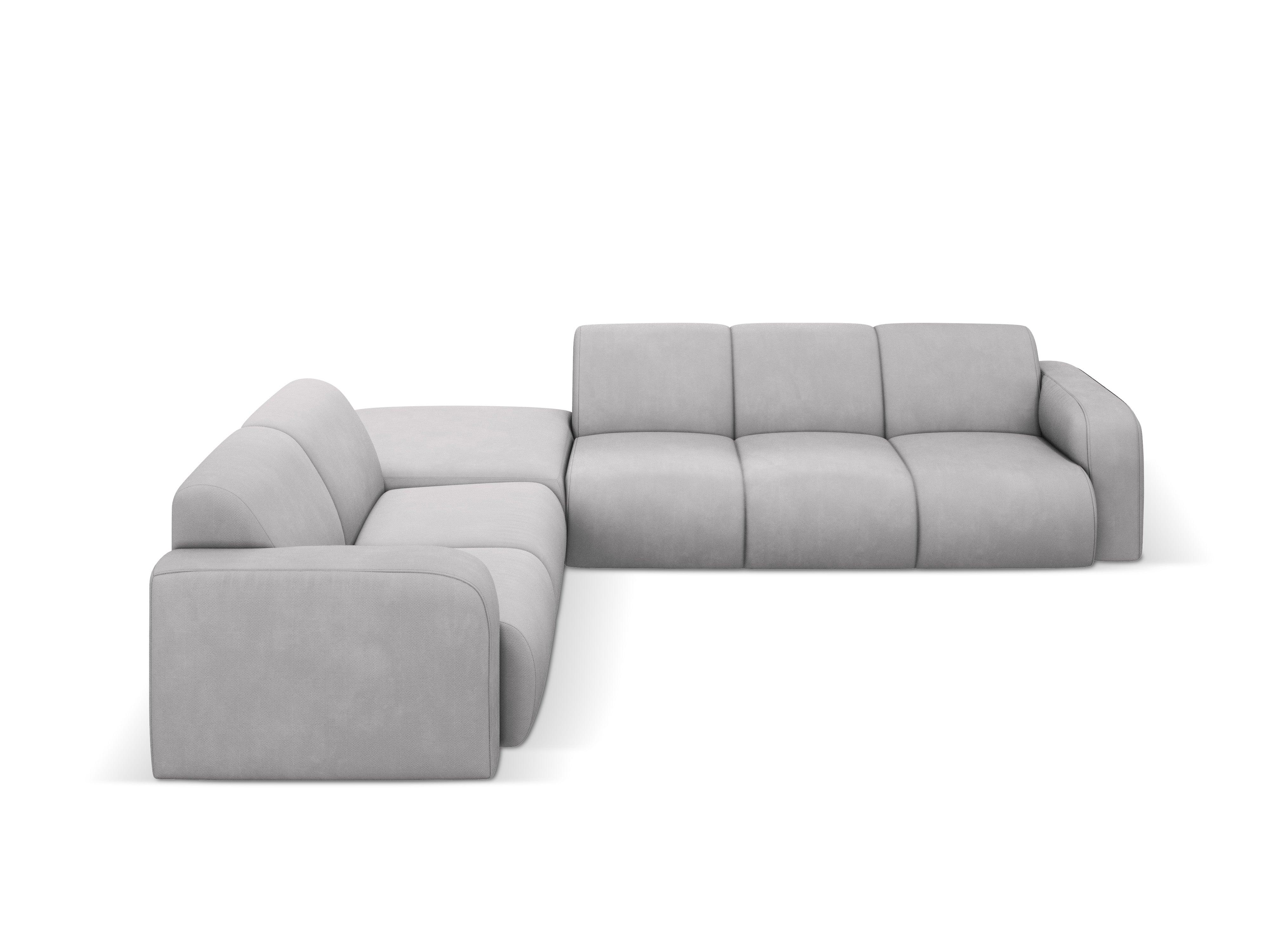 Narożnik lewostronny w tkaninie chenillowej 6-osobowy LOLA jasnoszary Windsor & Co Eye on Design