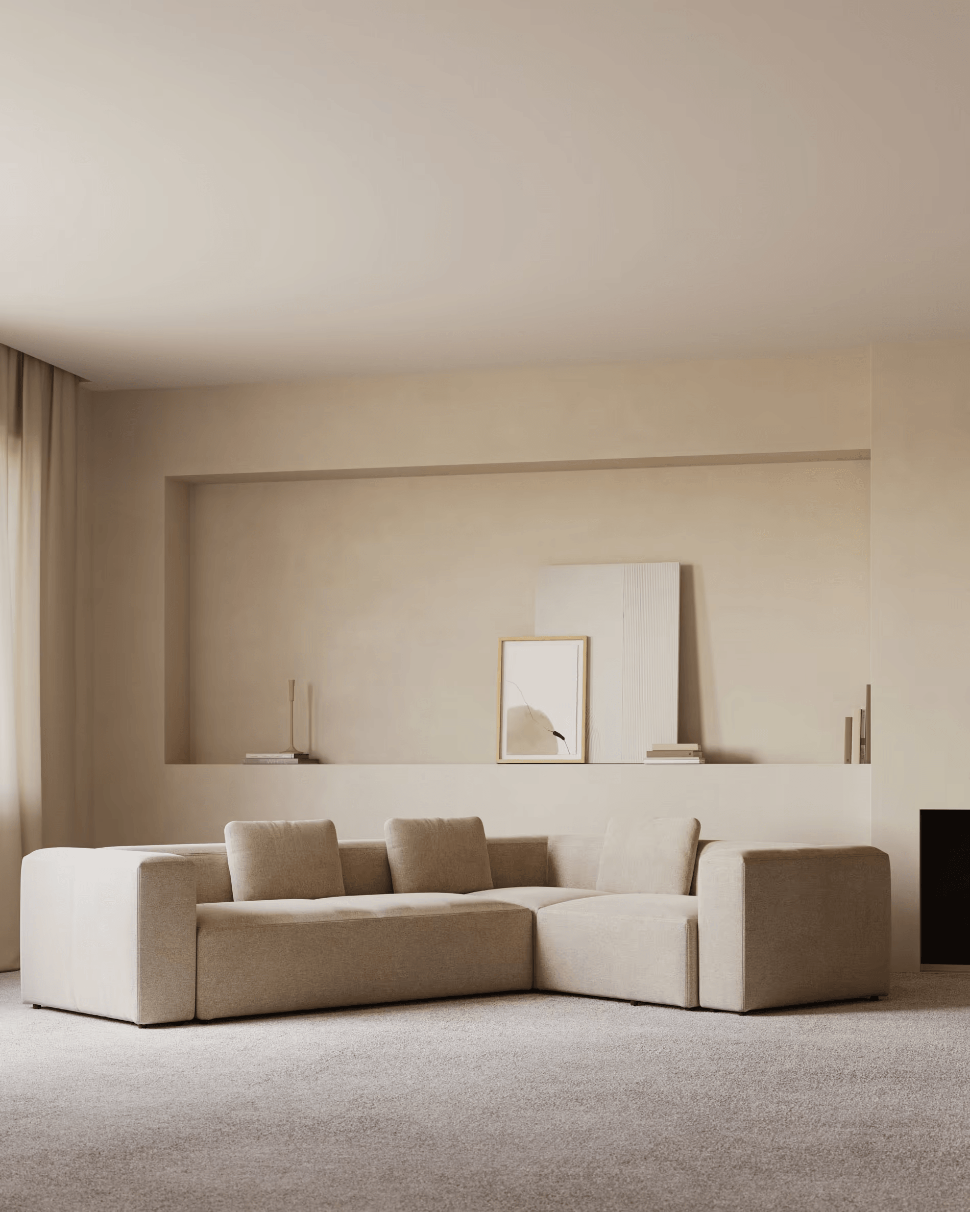 Narożnik modułowy 4-osobowy BLOK beżowy szenil La Forma Eye on Design