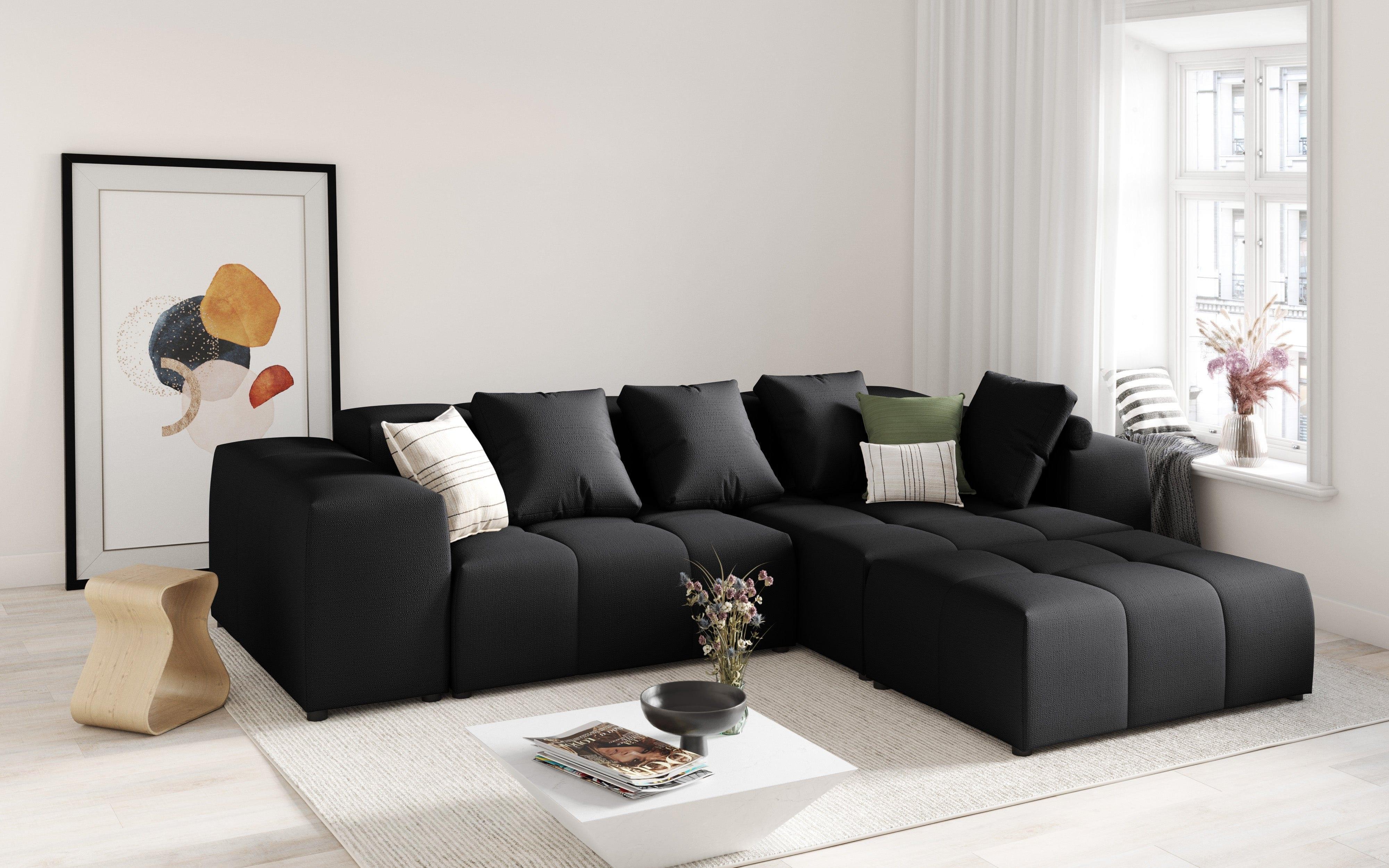 Narożnik modułowy 5-osobowy ROME czarny Cosmopolitan Design Eye on Design