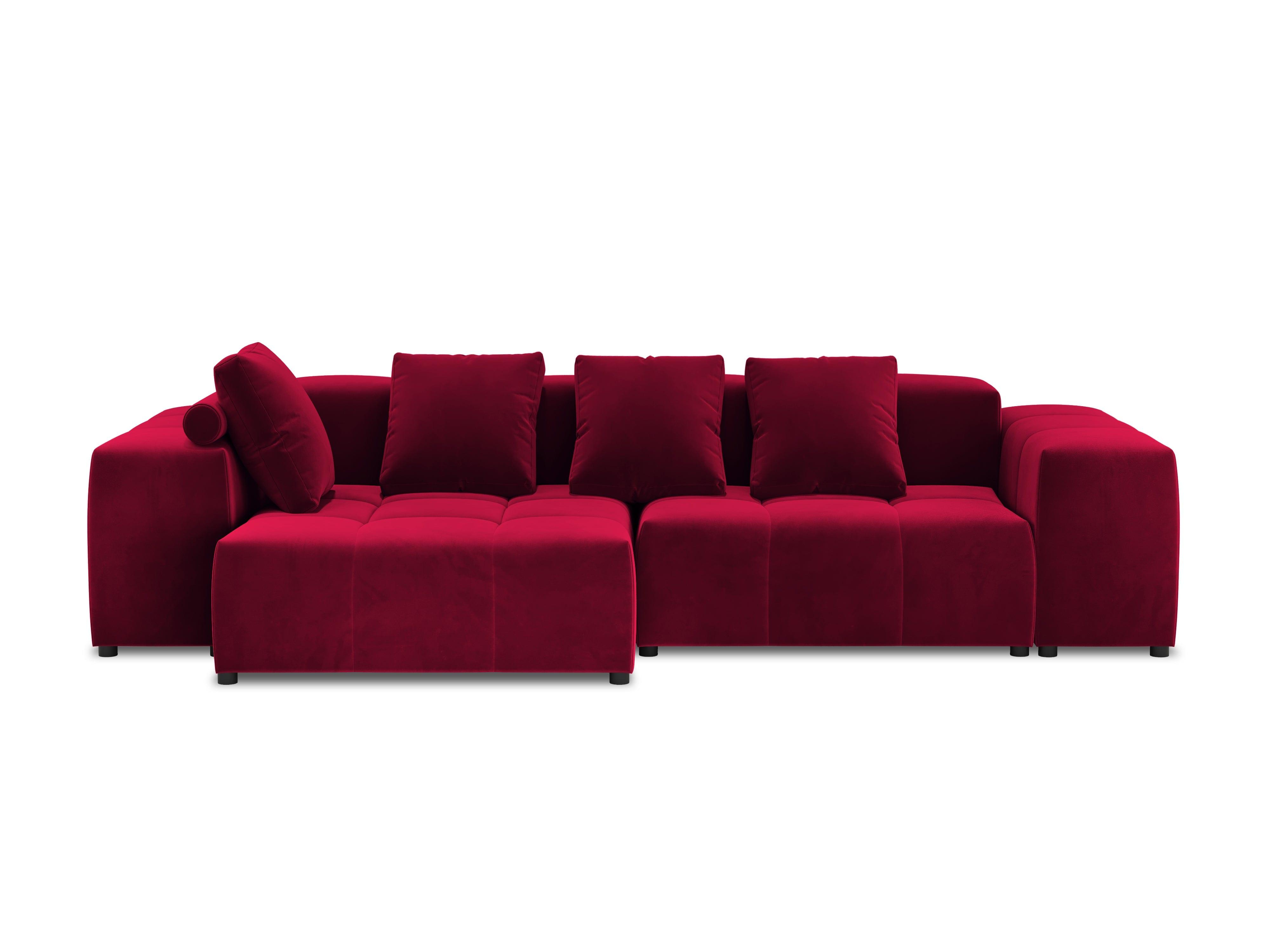 Narożnik modułowy aksamitny 4-osobowy ROME czerwony Cosmopolitan Design Eye on Design