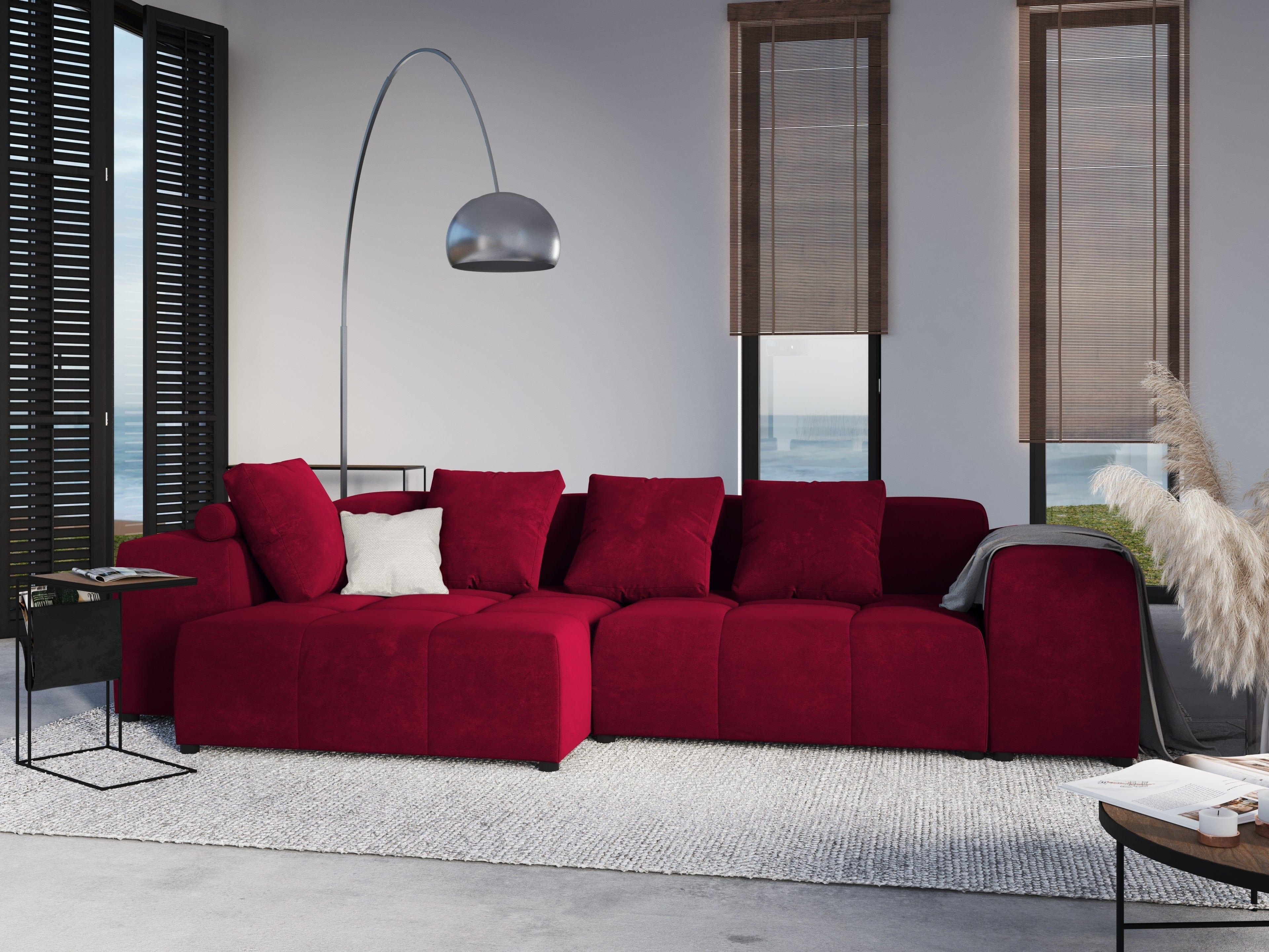 Narożnik modułowy aksamitny 4-osobowy ROME czerwony Cosmopolitan Design Eye on Design