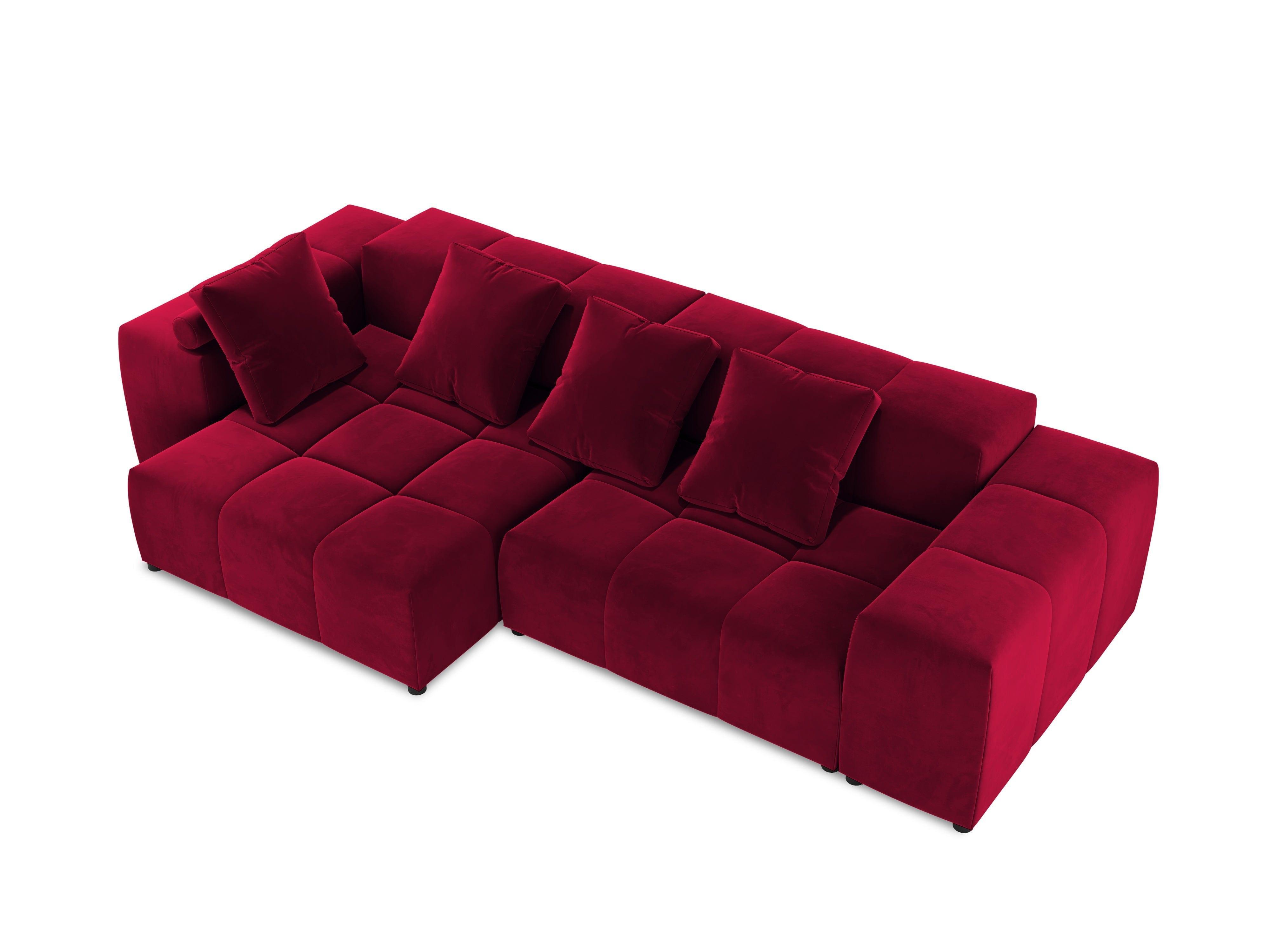 Narożnik modułowy aksamitny 4-osobowy ROME czerwony Cosmopolitan Design Eye on Design
