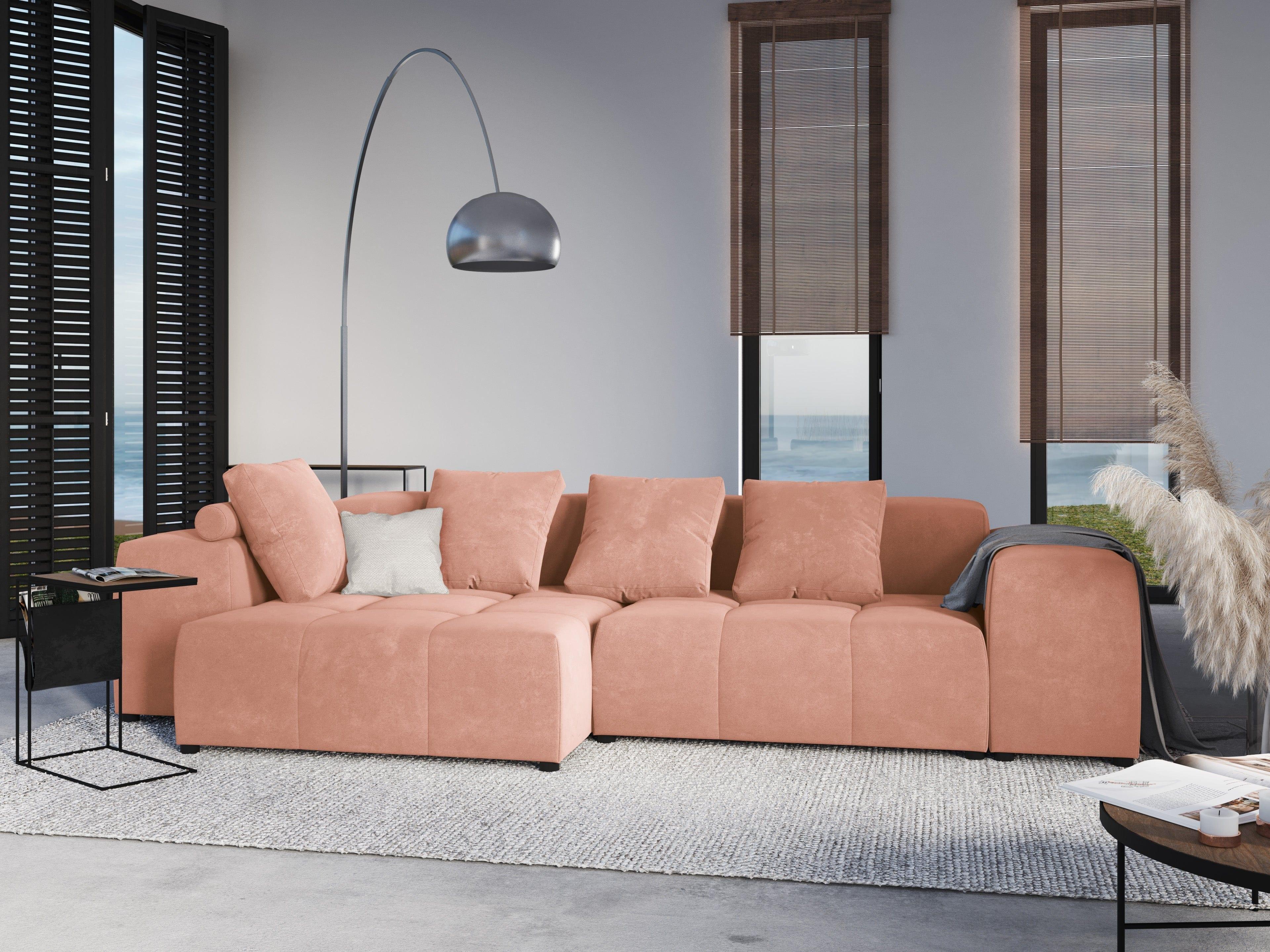 Narożnik modułowy aksamitny 4-osobowy ROME różowy Cosmopolitan Design Eye on Design