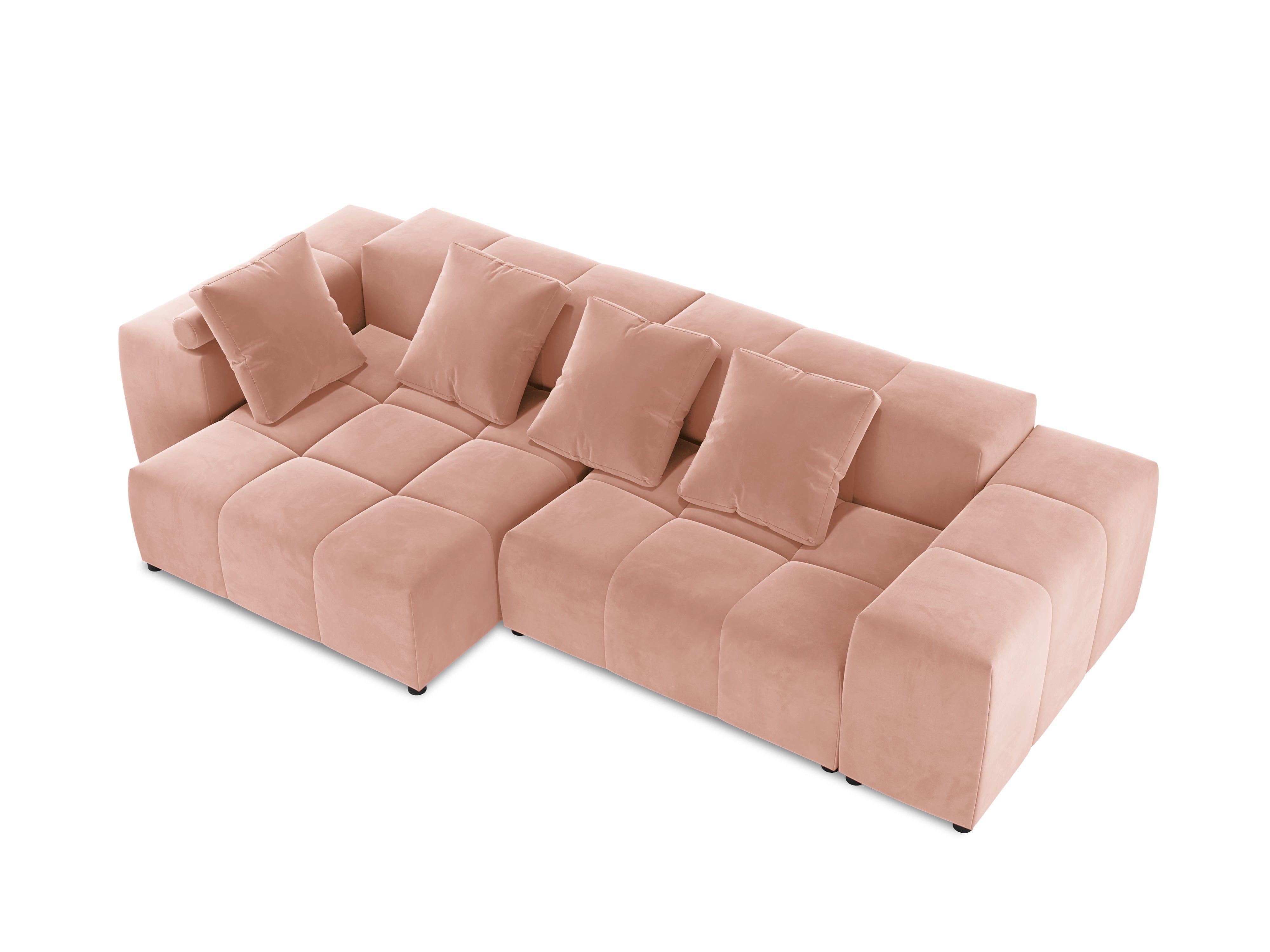 Narożnik modułowy aksamitny 4-osobowy ROME różowy Cosmopolitan Design Eye on Design