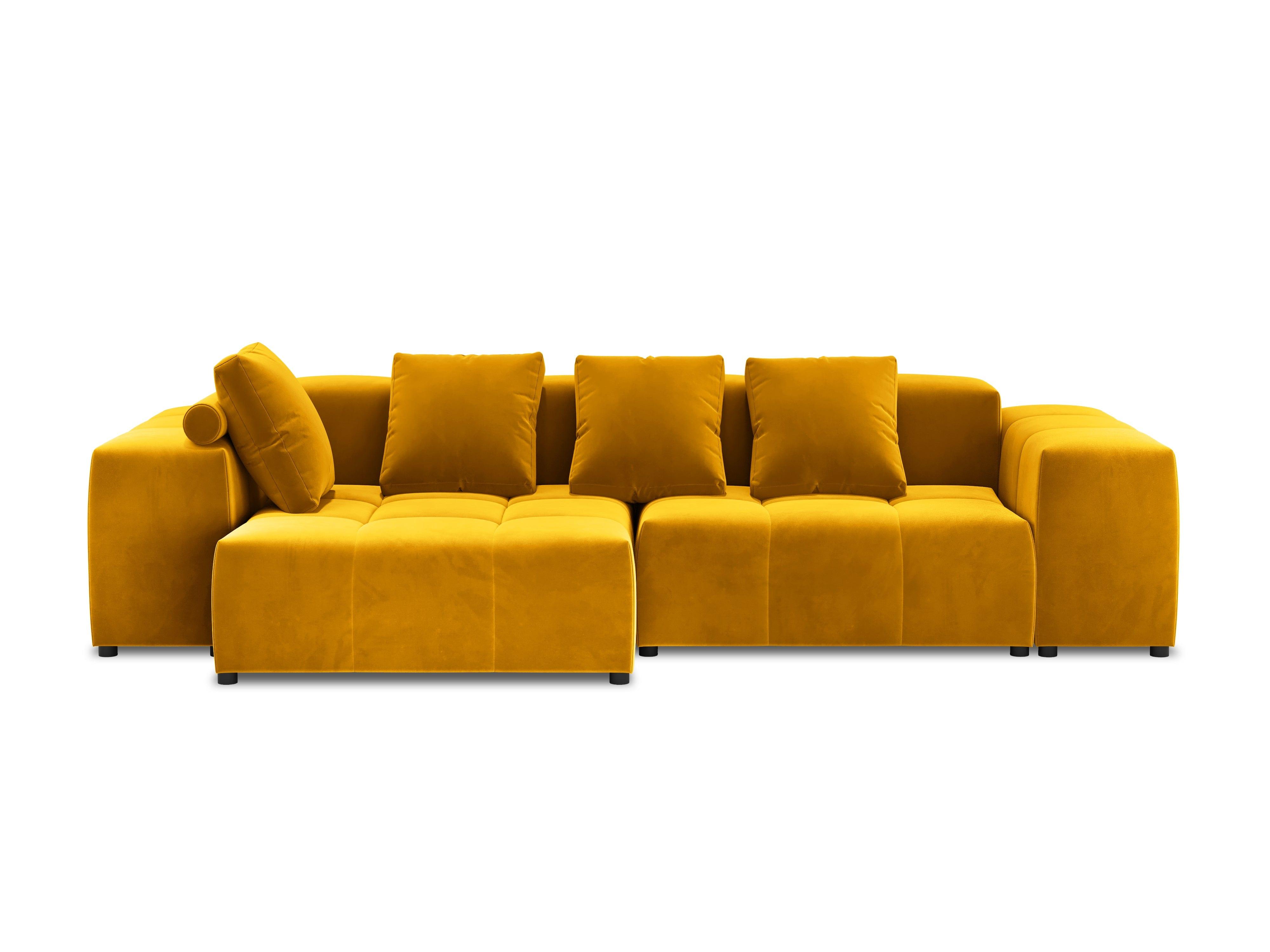 Narożnik modułowy aksamitny 4-osobowy ROME żółty Cosmopolitan Design Eye on Design