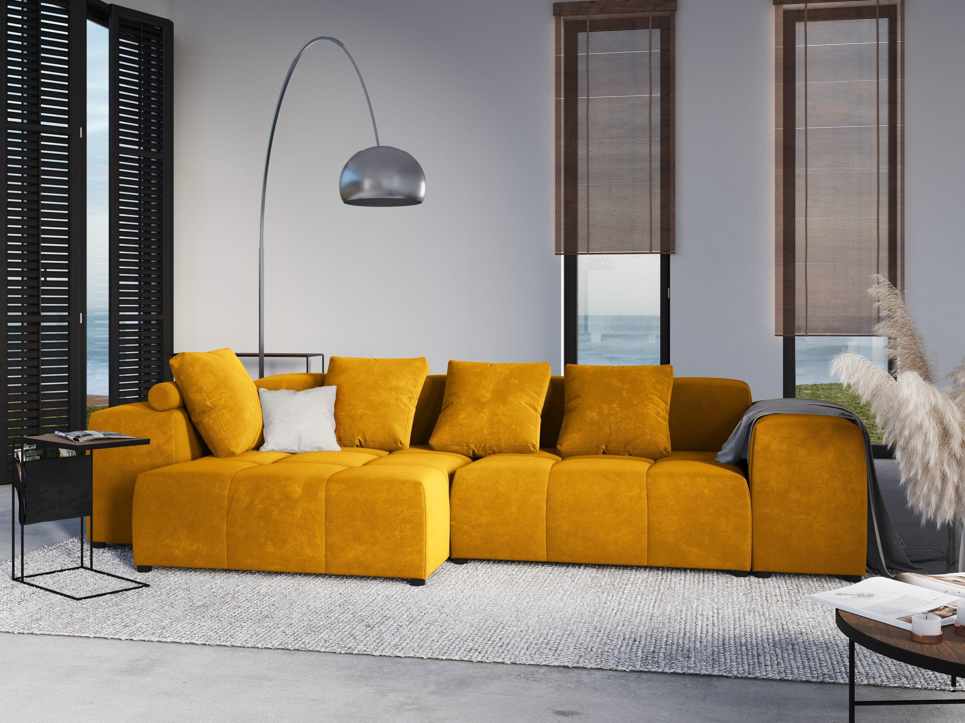 Narożnik modułowy aksamitny 4-osobowy ROME żółty Cosmopolitan Design Eye on Design