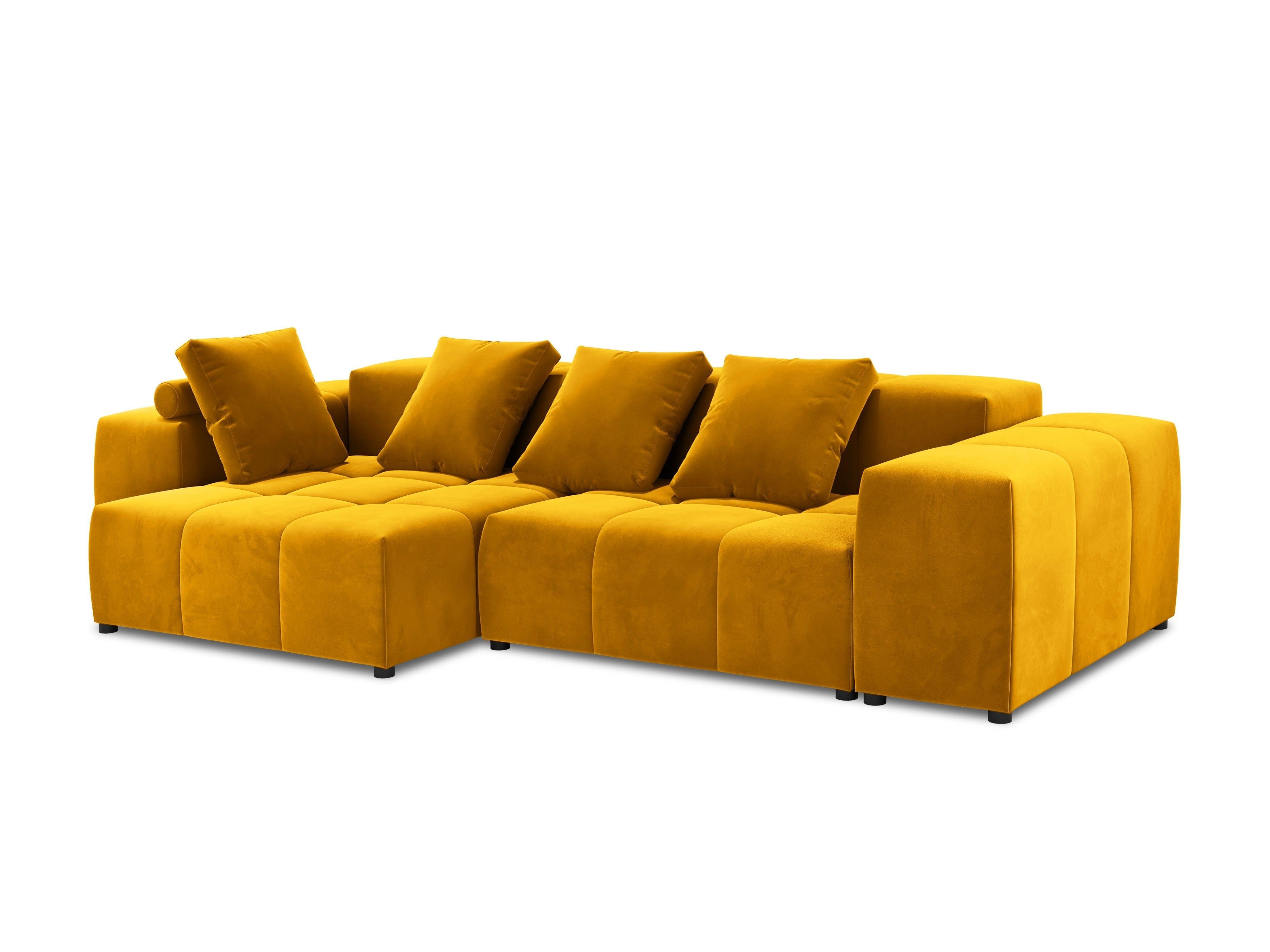 Narożnik modułowy aksamitny 4-osobowy ROME żółty Cosmopolitan Design Eye on Design
