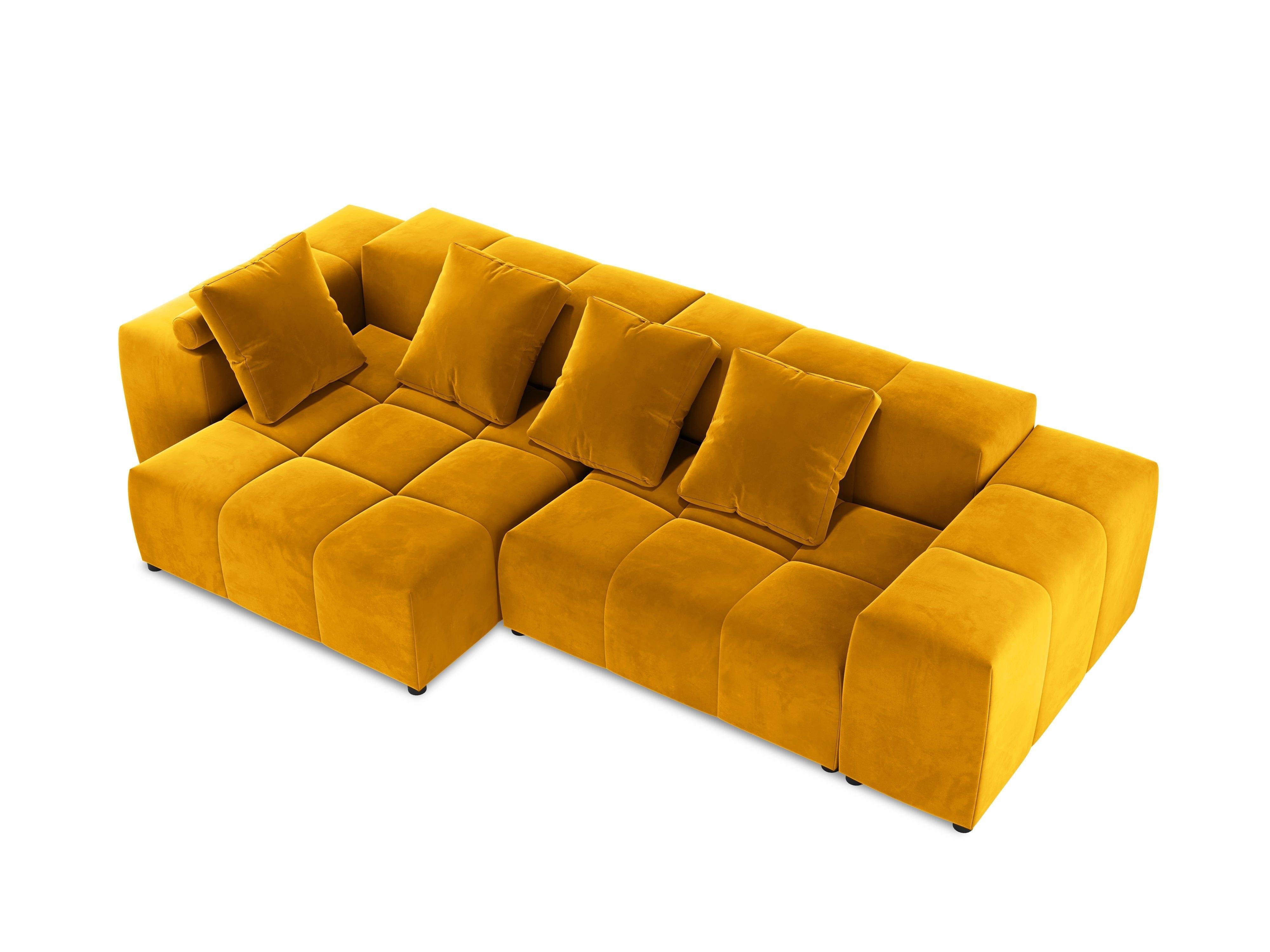 Narożnik modułowy aksamitny 4-osobowy ROME żółty Cosmopolitan Design Eye on Design