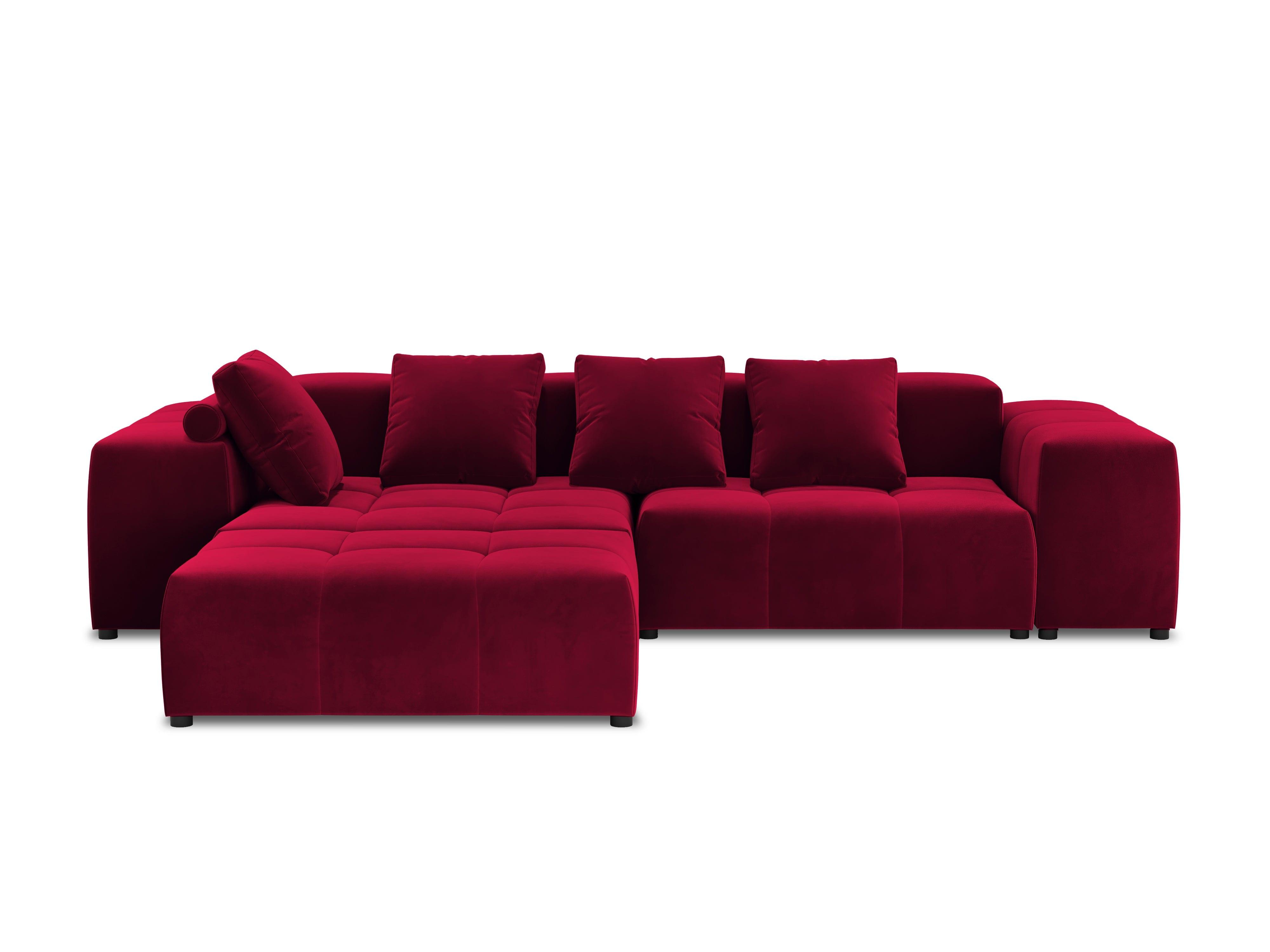 Narożnik modułowy aksamitny 5-osobowy ROME czerwony Cosmopolitan Design Eye on Design