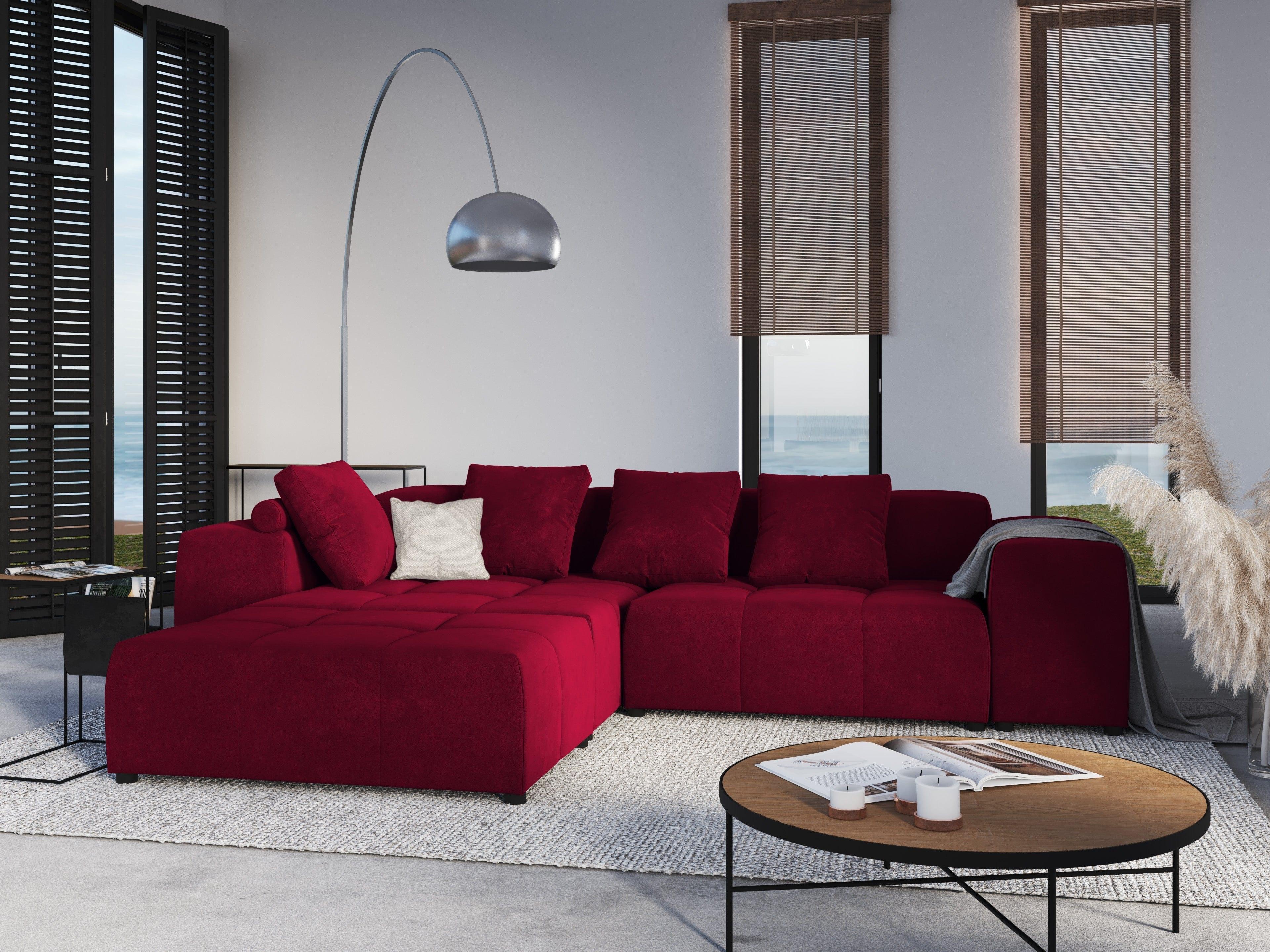 Narożnik modułowy aksamitny 5-osobowy ROME czerwony Cosmopolitan Design Eye on Design
