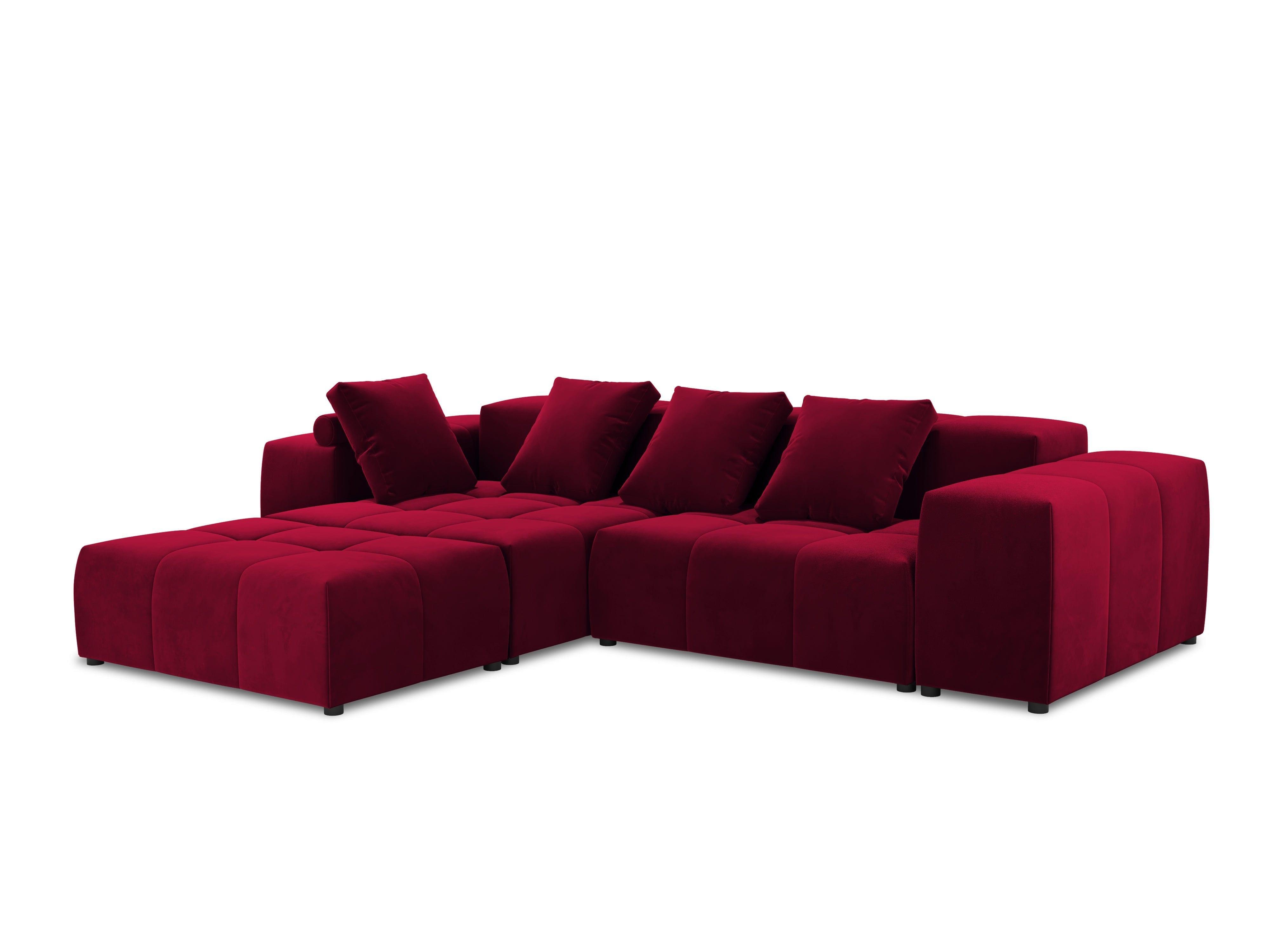 Narożnik modułowy aksamitny 5-osobowy ROME czerwony Cosmopolitan Design Eye on Design