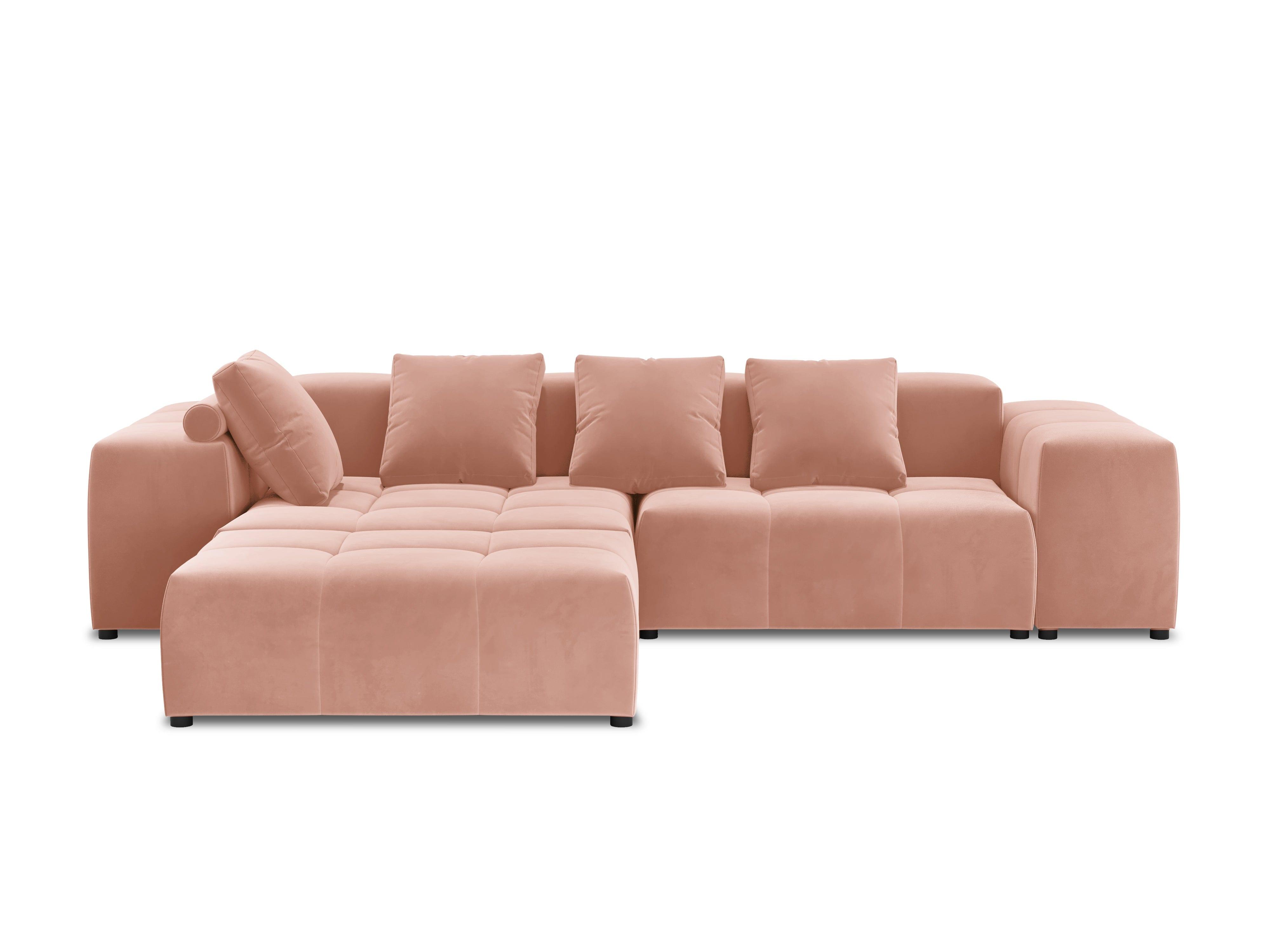 Narożnik modułowy aksamitny 5-osobowy ROME różowy Cosmopolitan Design Eye on Design