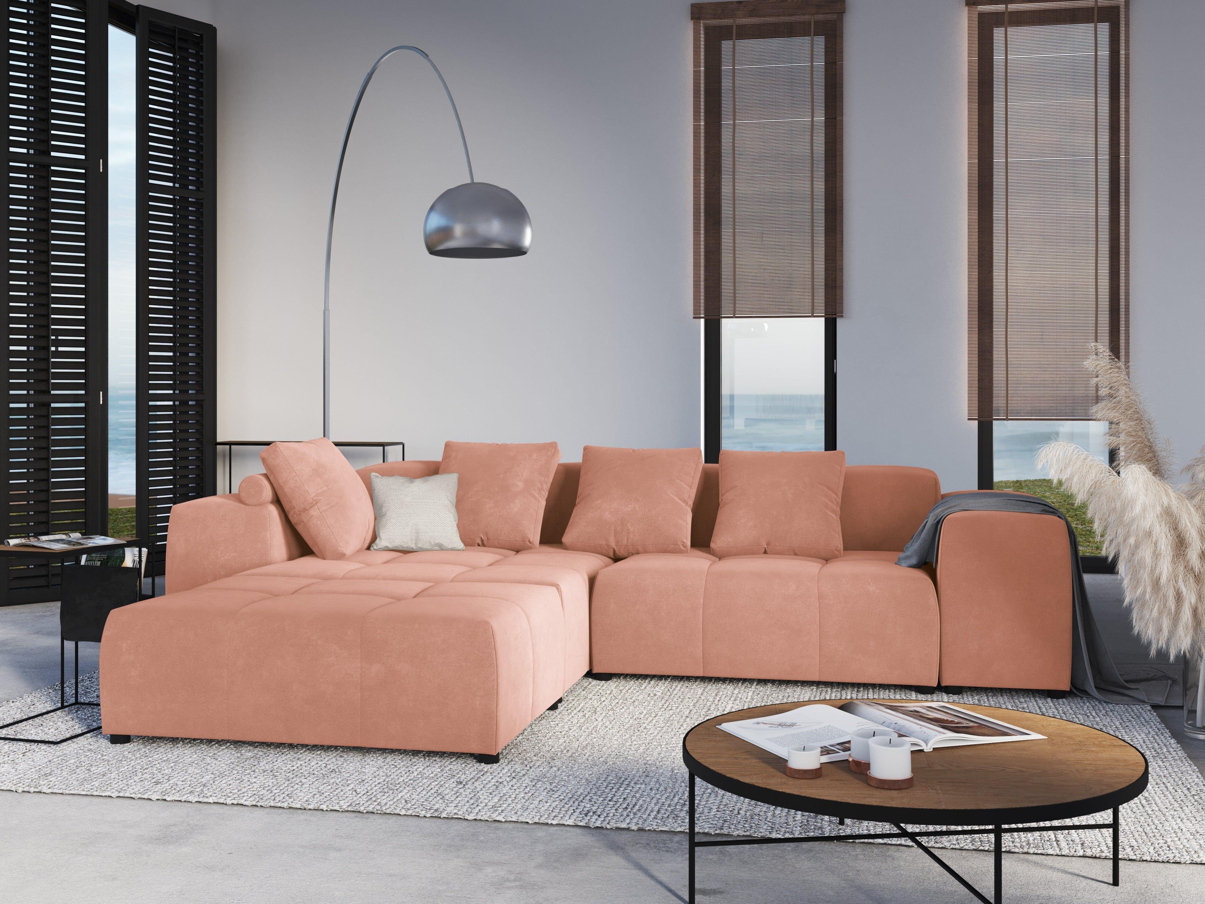 Narożnik modułowy aksamitny 5-osobowy ROME różowy Cosmopolitan Design Eye on Design