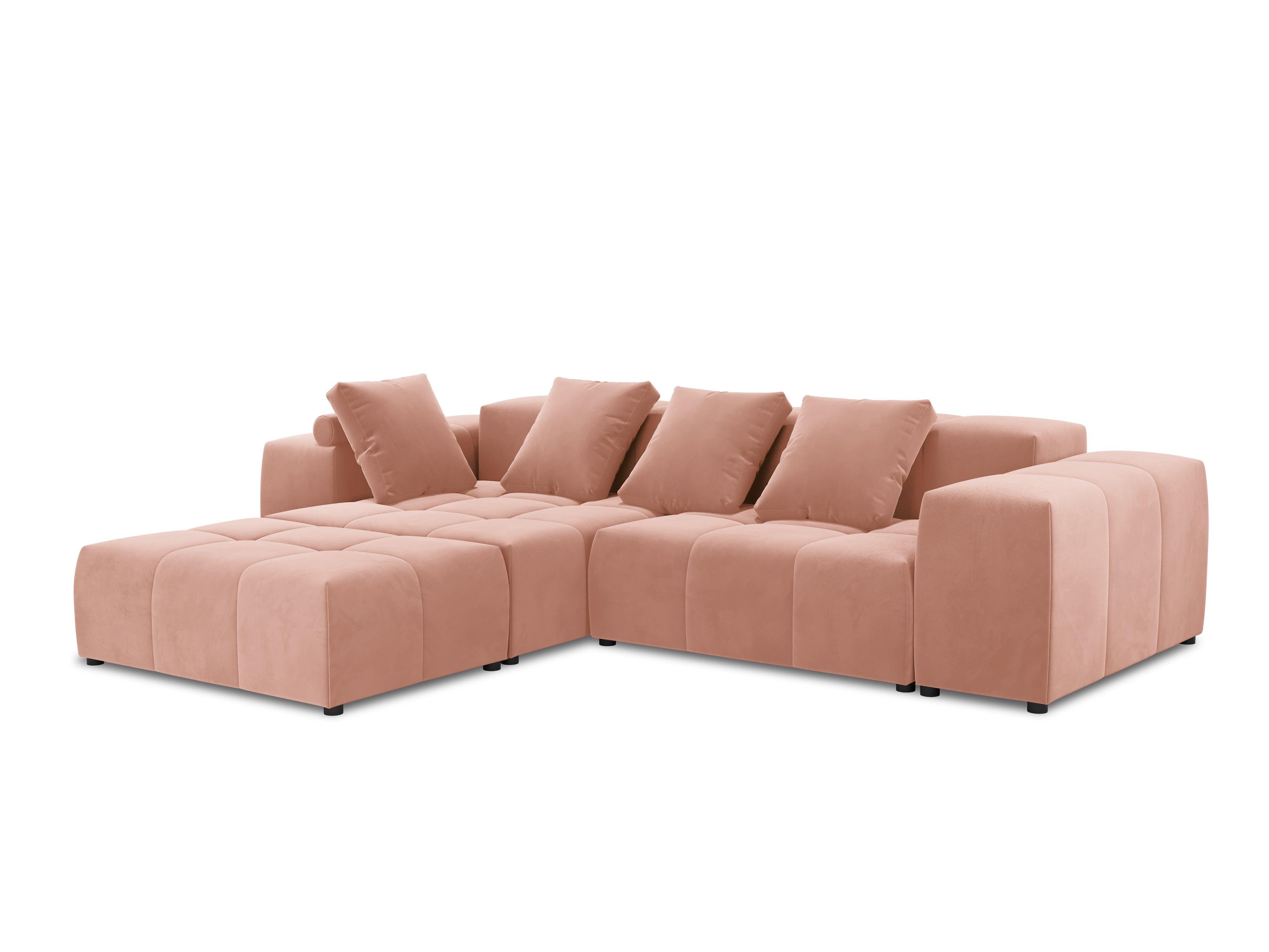 Narożnik modułowy aksamitny 5-osobowy ROME różowy Cosmopolitan Design Eye on Design
