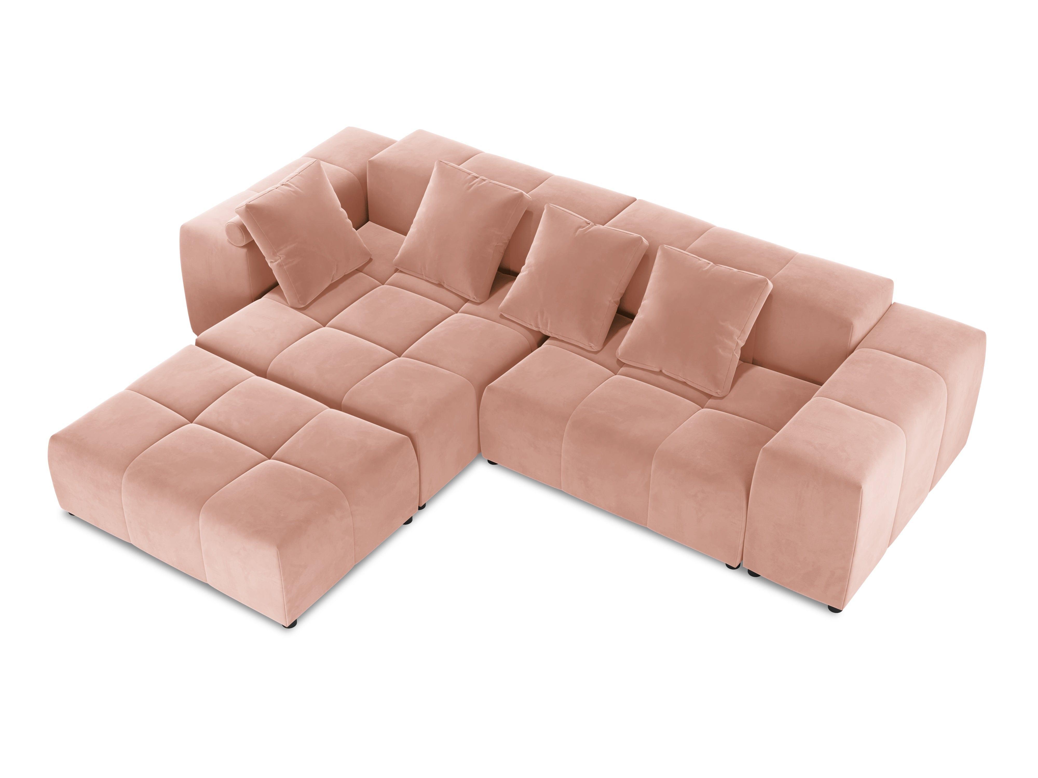 Narożnik modułowy aksamitny 5-osobowy ROME różowy Cosmopolitan Design Eye on Design