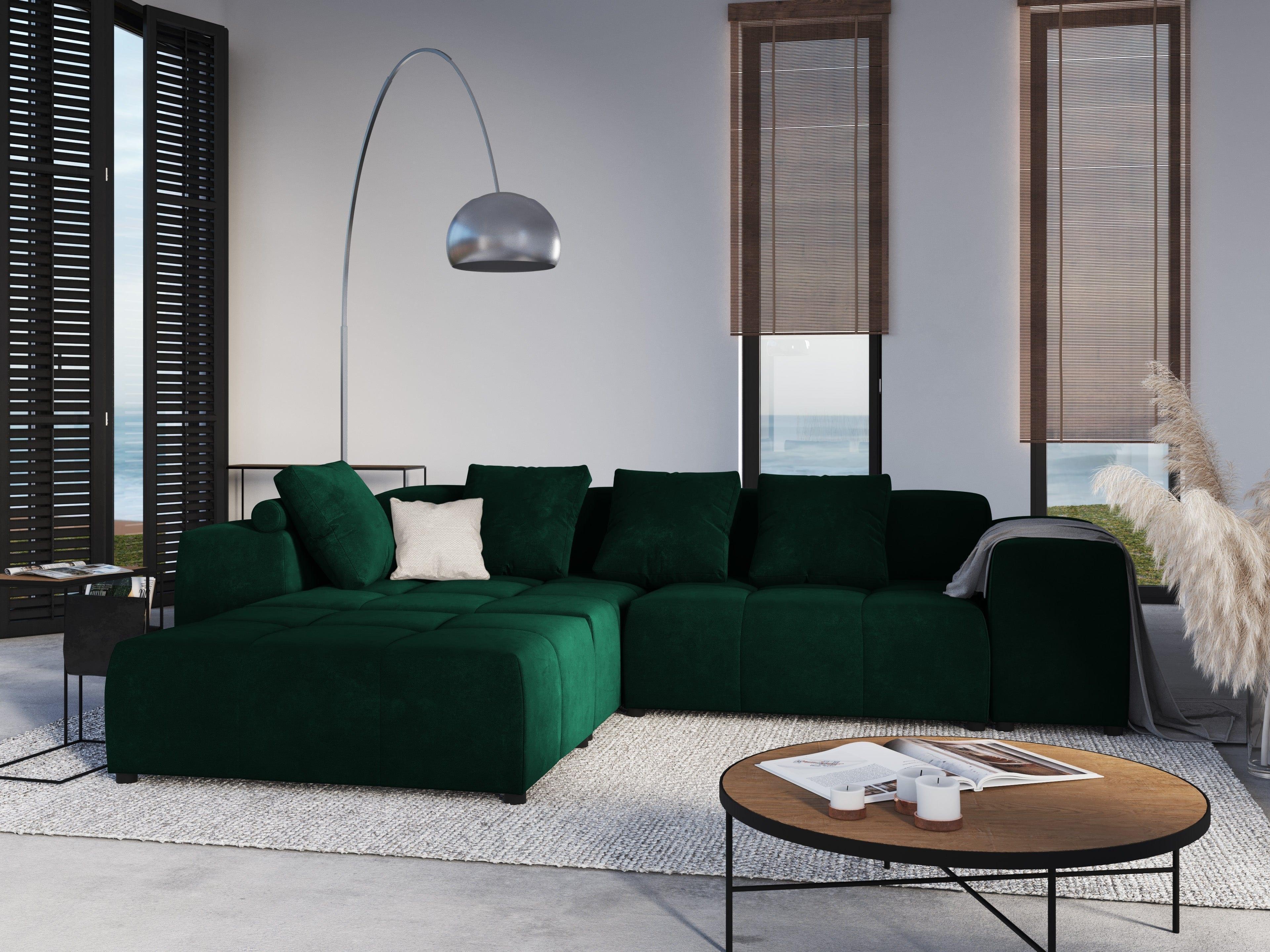 Narożnik modułowy aksamitny 5-osobowy ROME zielony Cosmopolitan Design Eye on Design