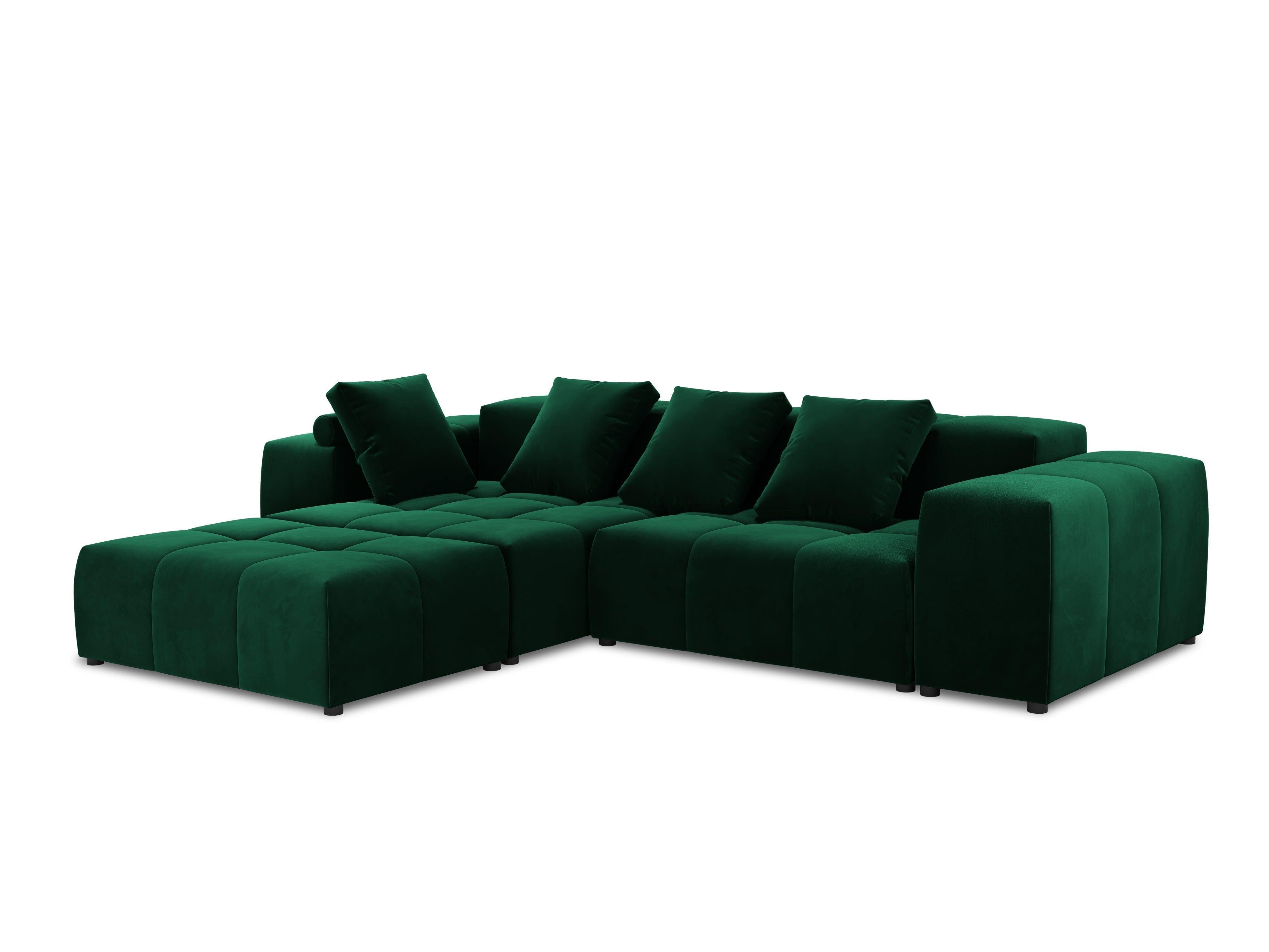 Narożnik modułowy aksamitny 5-osobowy ROME zielony Cosmopolitan Design Eye on Design