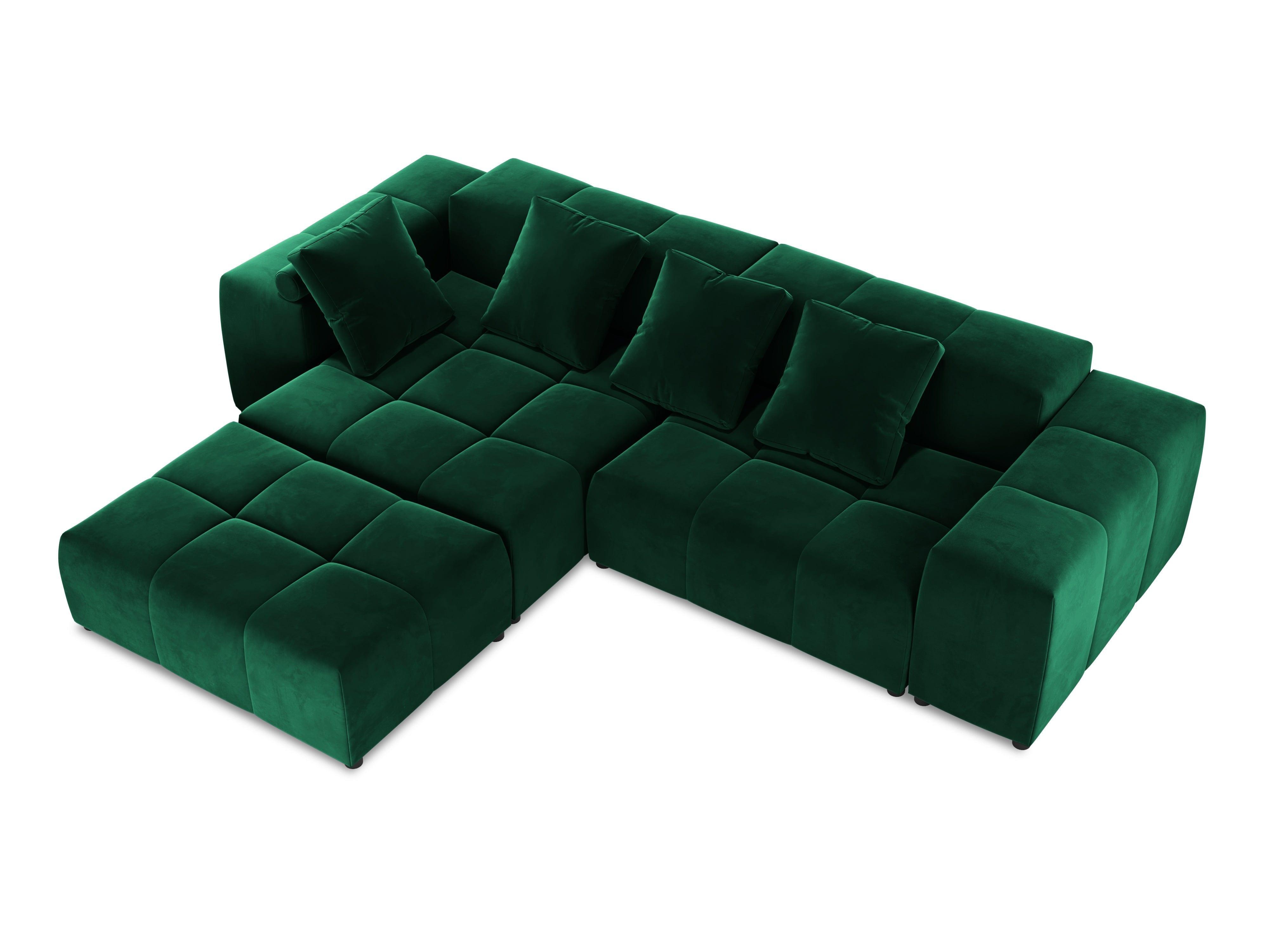 Narożnik modułowy aksamitny 5-osobowy ROME zielony Cosmopolitan Design Eye on Design