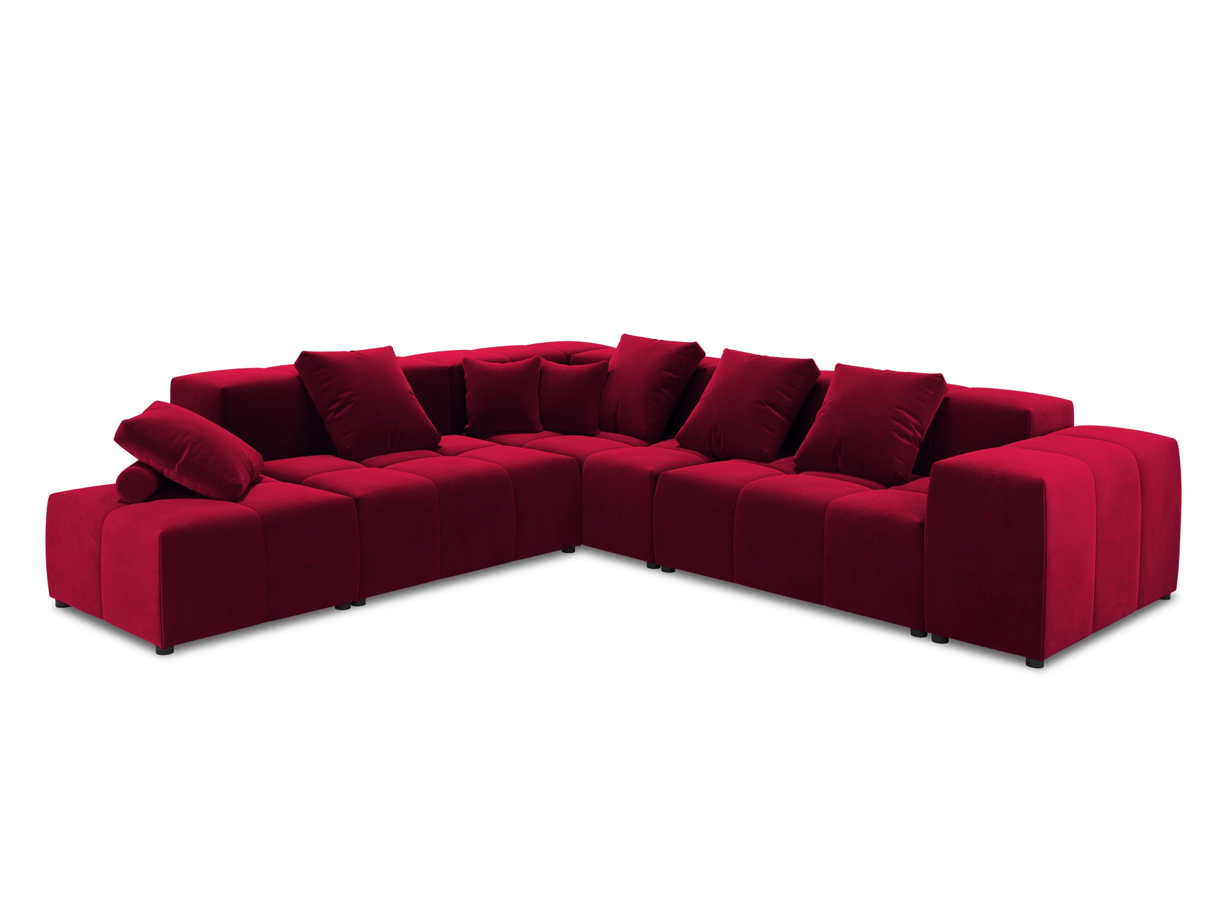 Narożnik modułowy aksamitny duży 5-osobowy ROME czerwony Cosmopolitan Design Eye on Design