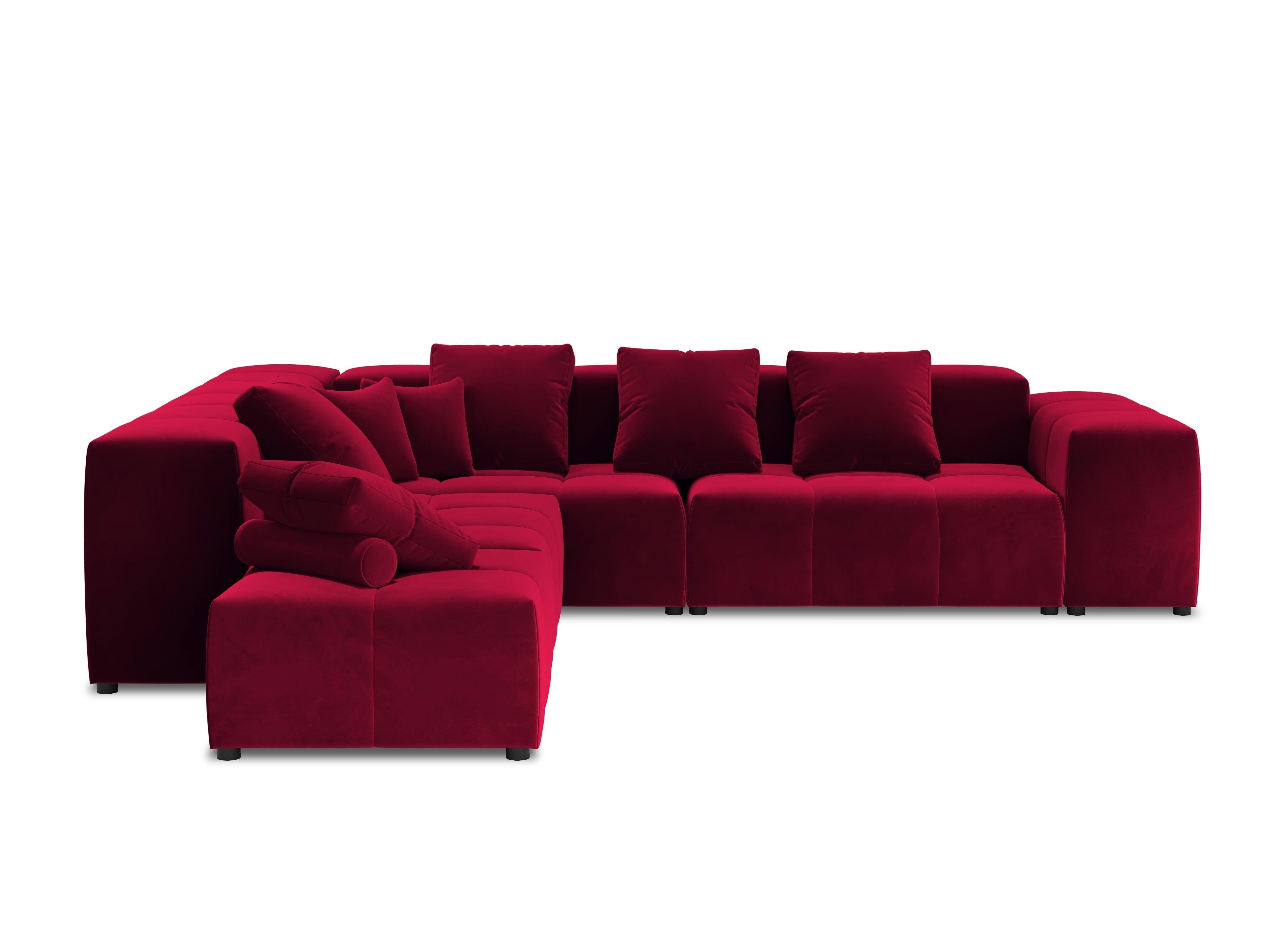 Narożnik modułowy aksamitny duży 5-osobowy ROME czerwony Cosmopolitan Design Eye on Design
