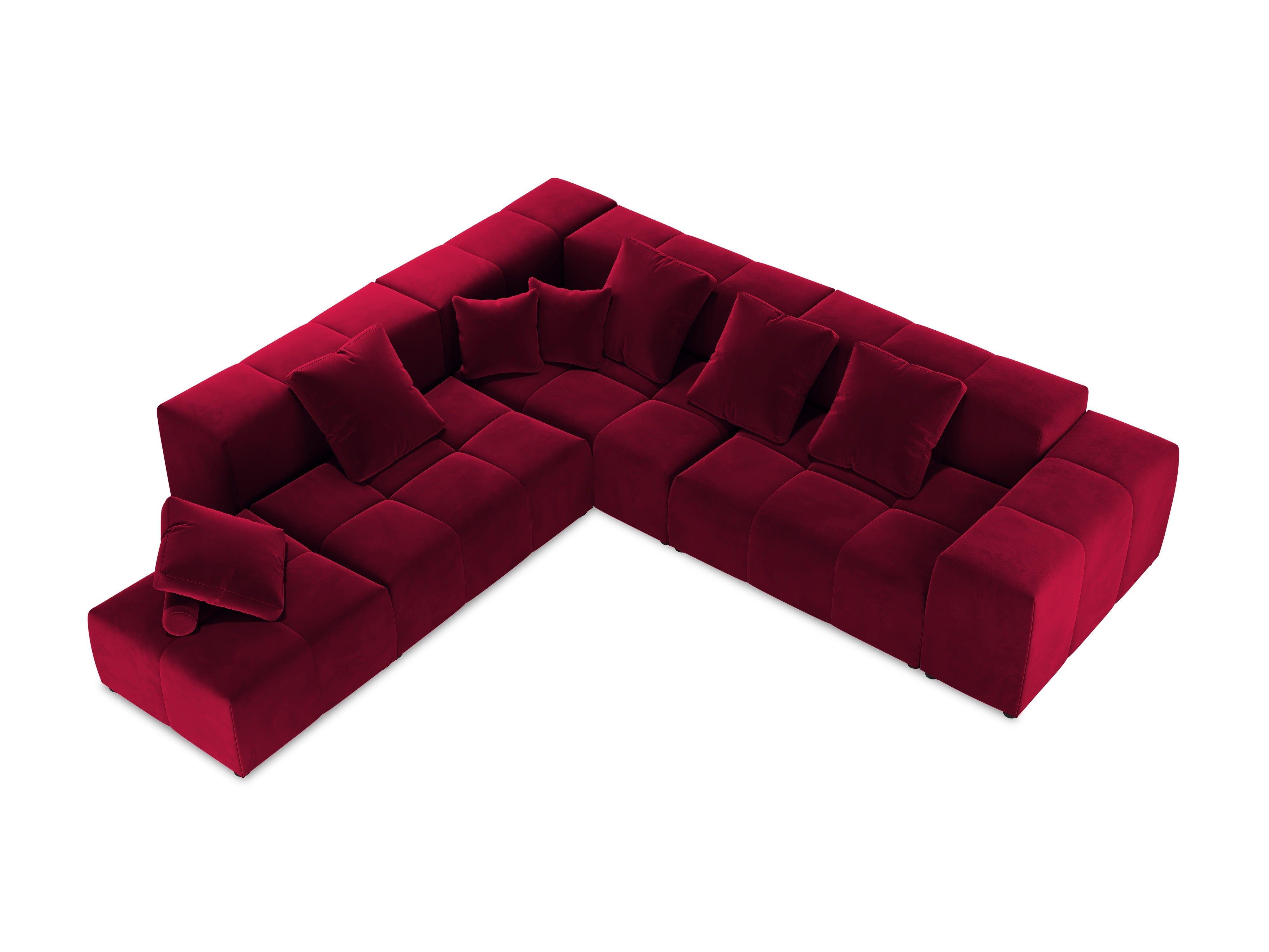 Narożnik modułowy aksamitny duży 5-osobowy ROME czerwony Cosmopolitan Design Eye on Design