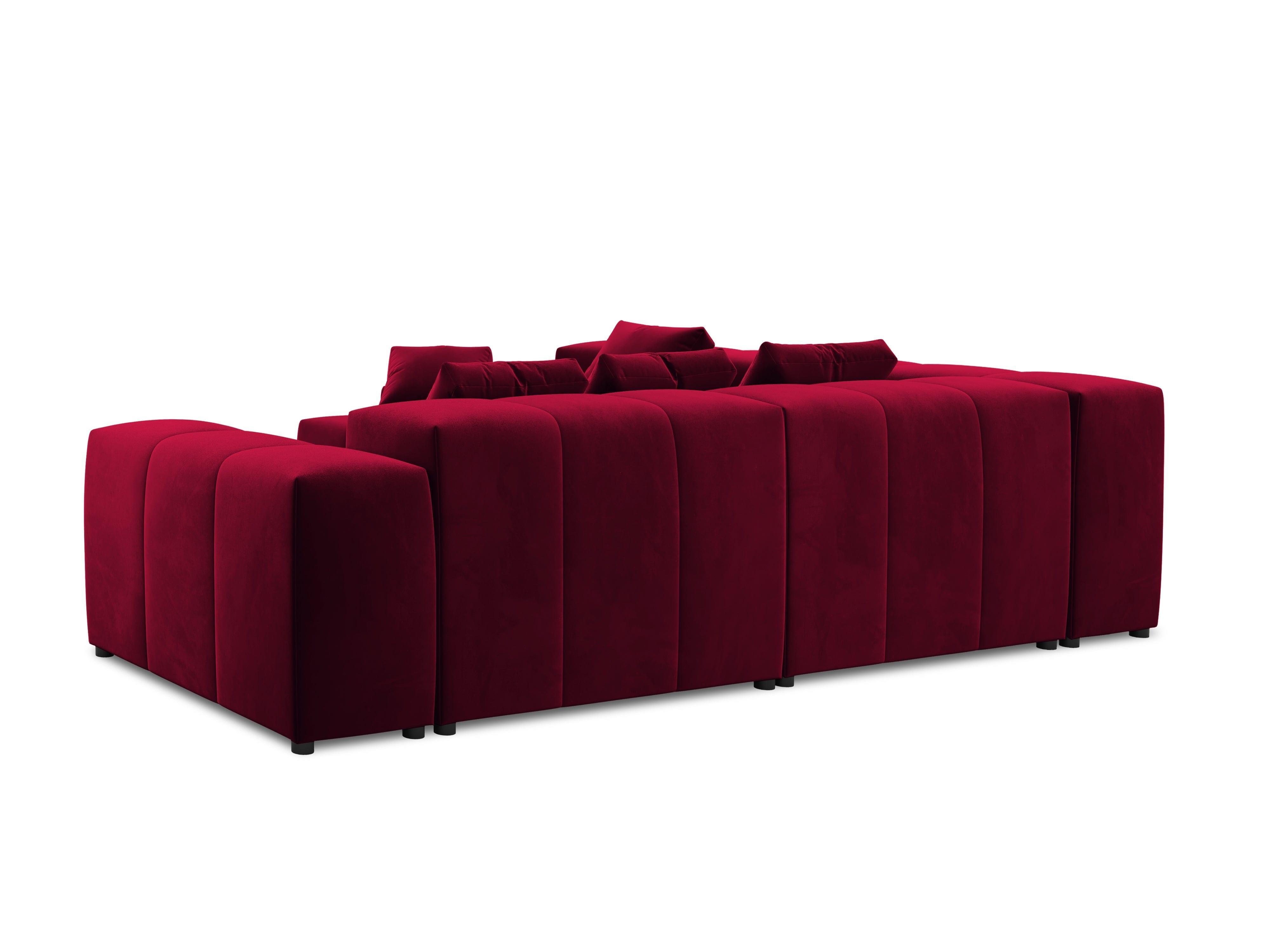 Narożnik modułowy aksamitny duży 5-osobowy ROME czerwony Cosmopolitan Design Eye on Design